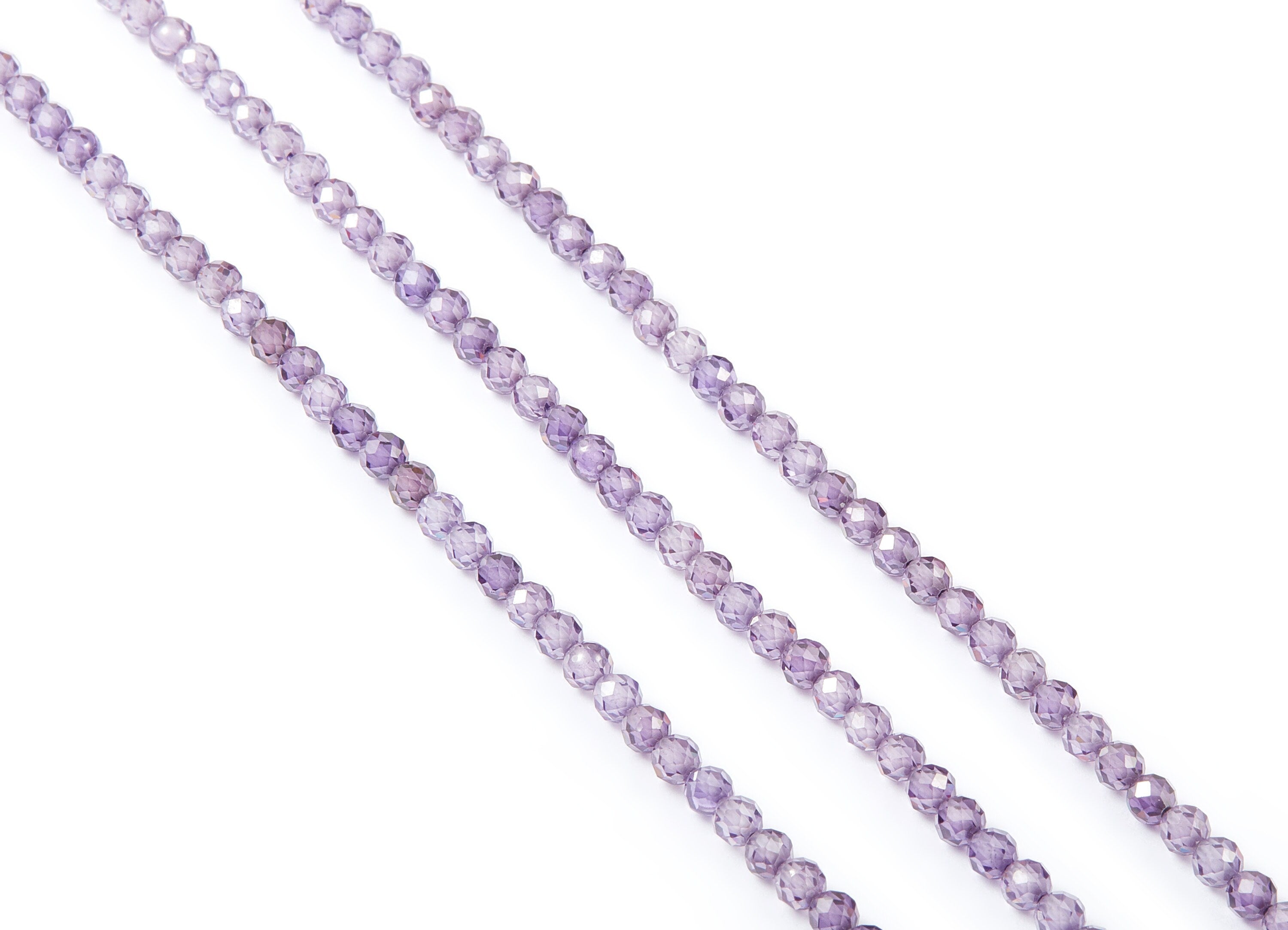 Purple Zircon Round Faceted Beads - Purple Zircon Beads - 15.35" / 103pcs / 1 Strand - 3.74x3.74mm - Gemstone Beads - NS1017A - DOMEDBAZAAR