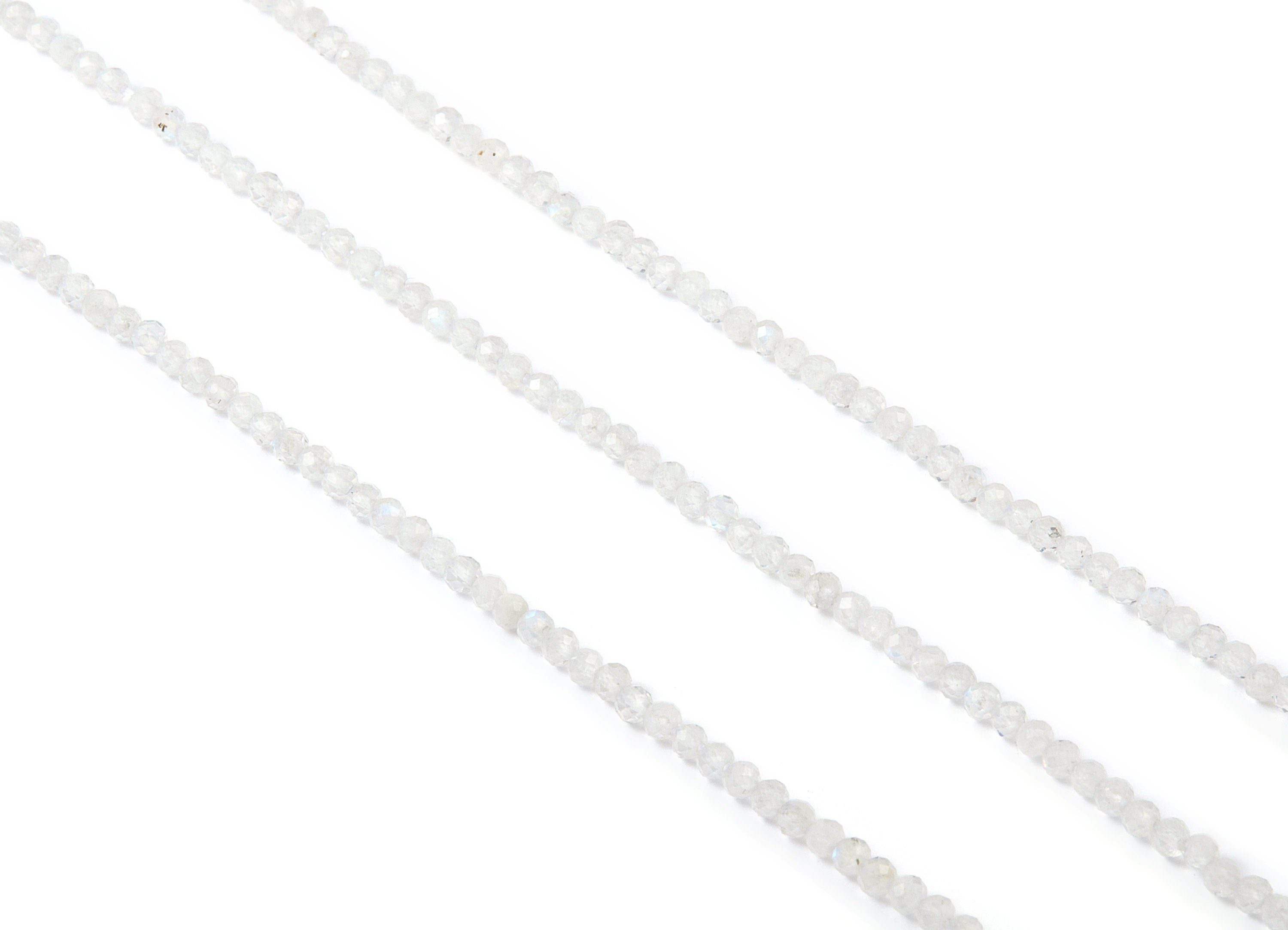 White Faceted Gemstone Beads - Moon Stone Beads - 15.6" / 150pcs / 1 Strand - 2.91x2.91mm - Gemstone Beads - NS1003C - DOMEDBAZAAR