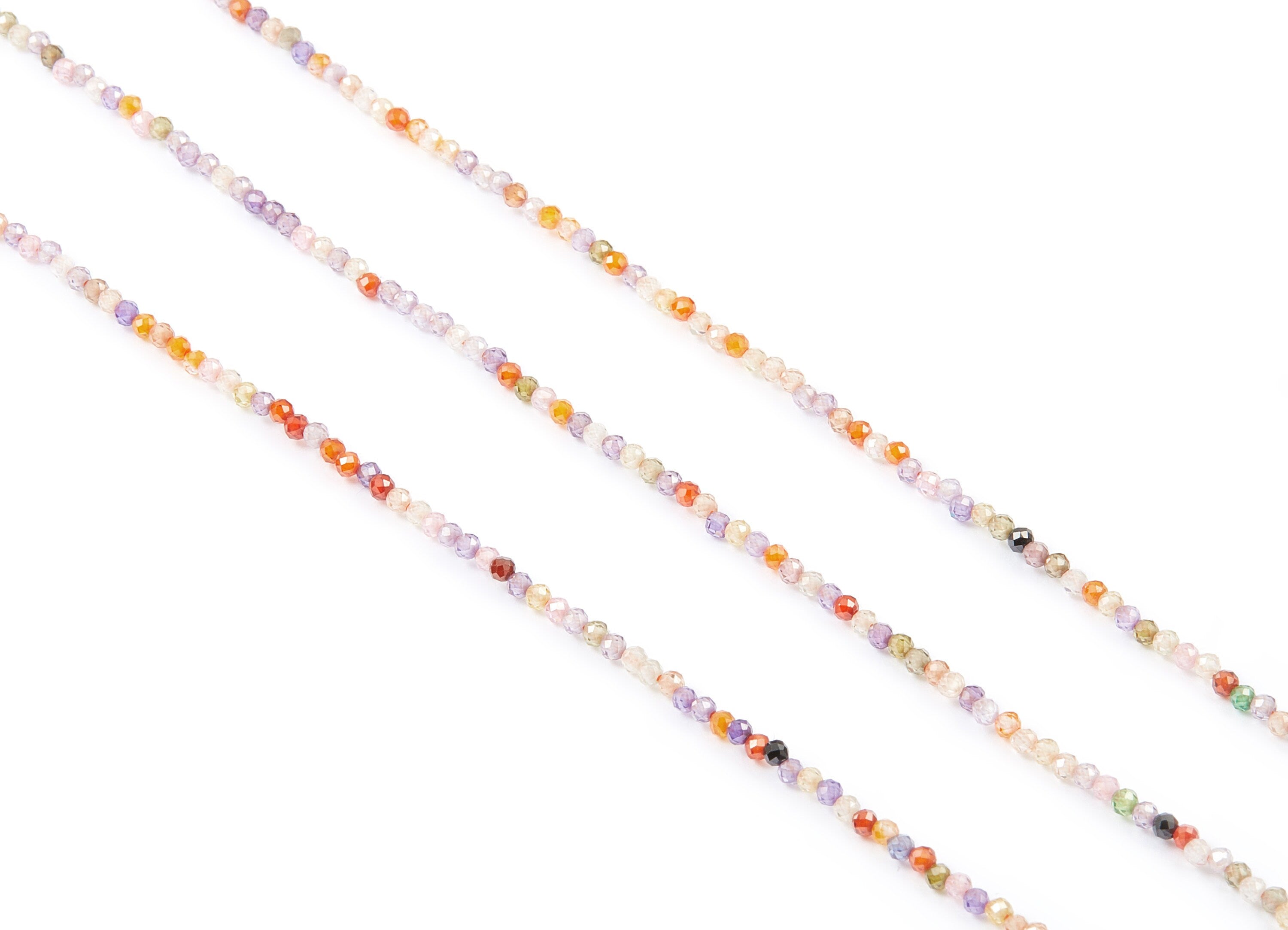 Mix Zircon Round Faceted Beads - Mix Zircon Beads - 15.15" / 219pcs / 1 Strand - 2mm x 2mm - Gemstone Beads - NS1022A - DOMEDBAZAAR