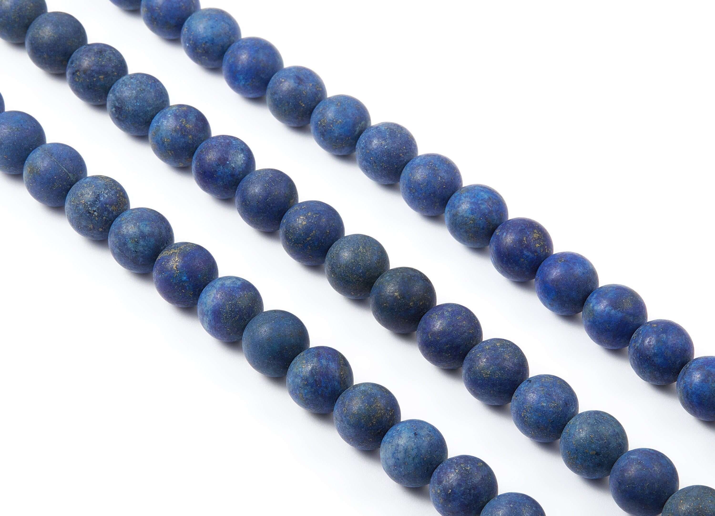Round Gemstone Beads - Matte Lapis Lazuli Beads - 15.5"/40pcs/ 1 Strand - 10.1x10.1mm - Natural Stone Beads - NS1001C - DOMEDBAZAAR