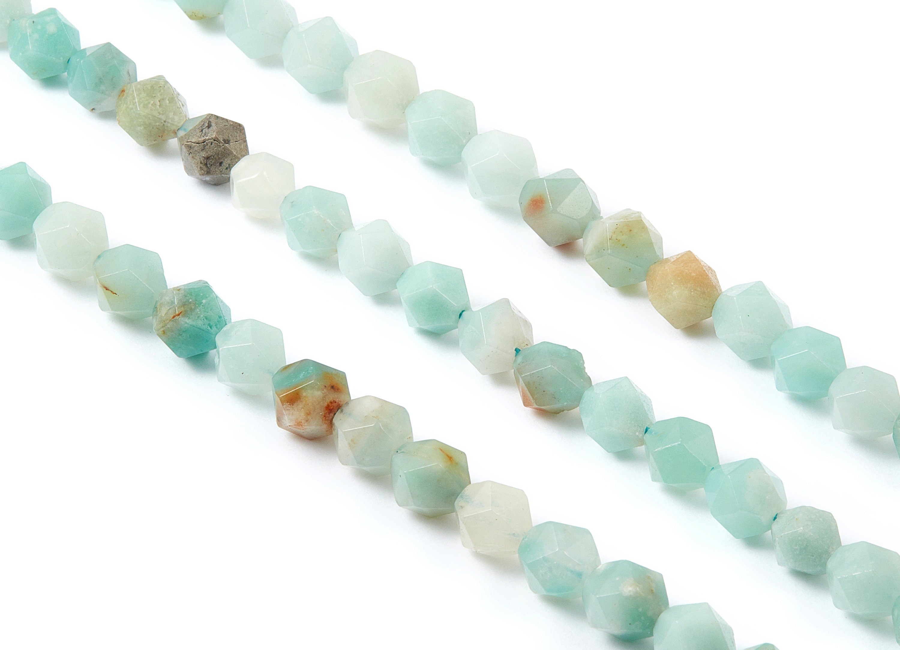 Hexagon Gemstone Beads - China Amazonite Beads - 15.5" / 50pcs / 1 strand - 8x8mm - Gemstone Beads - NS1012M - DOMEDBAZAAR