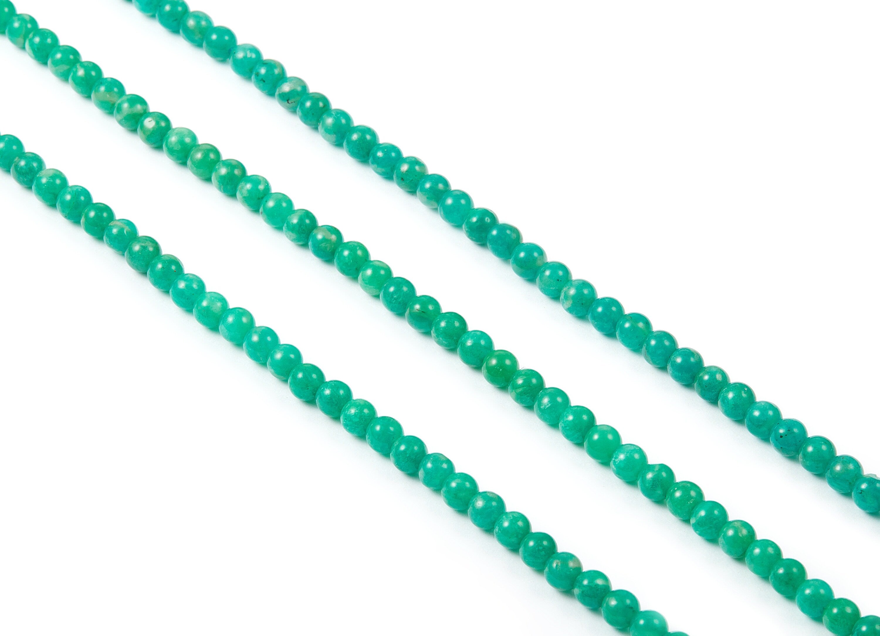 Round Gemstone Beads - Russia Amazonite Beads - 15.6" / 94pcs / 1 strand - 4.6x4.6mm - Gemstone Beads - NS1012D - DOMEDBAZAAR