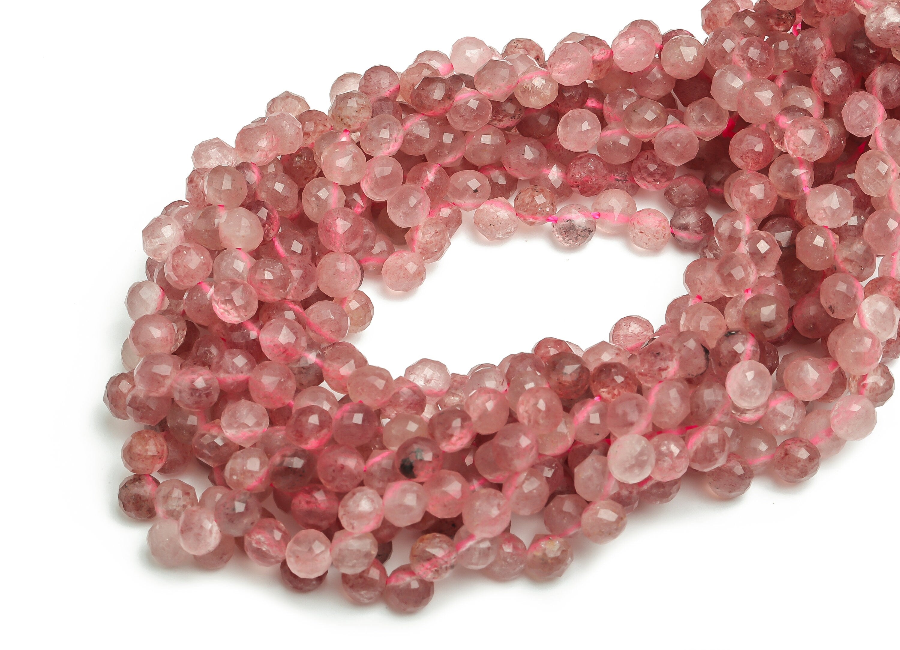 Strawberry Drop Beads 5.5mm - 15.5inch - Faceted Drop Gemstone Bead - Strawberry Bead - Natural Stone Beads -5.5x5.4mm- NS1392C - DOMEDBAZAAR