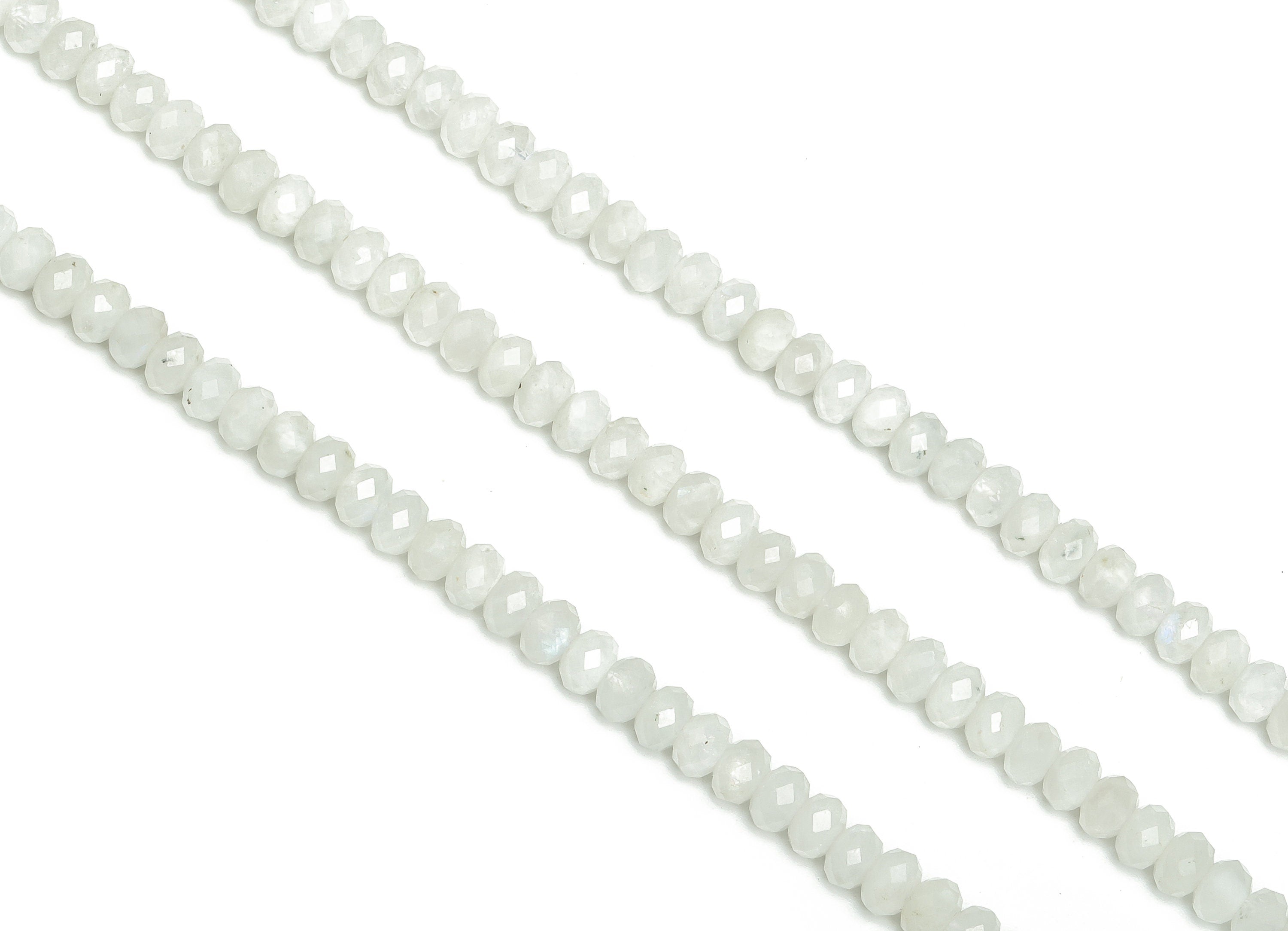 Blue Moonstone Rondelle Beads 4mm - 15.5 inch - Faceted Rondelle Gemstone Beads - Natural Stone Beads - Jewelry Making 4mm- NS1396 - DOMEDBAZAAR