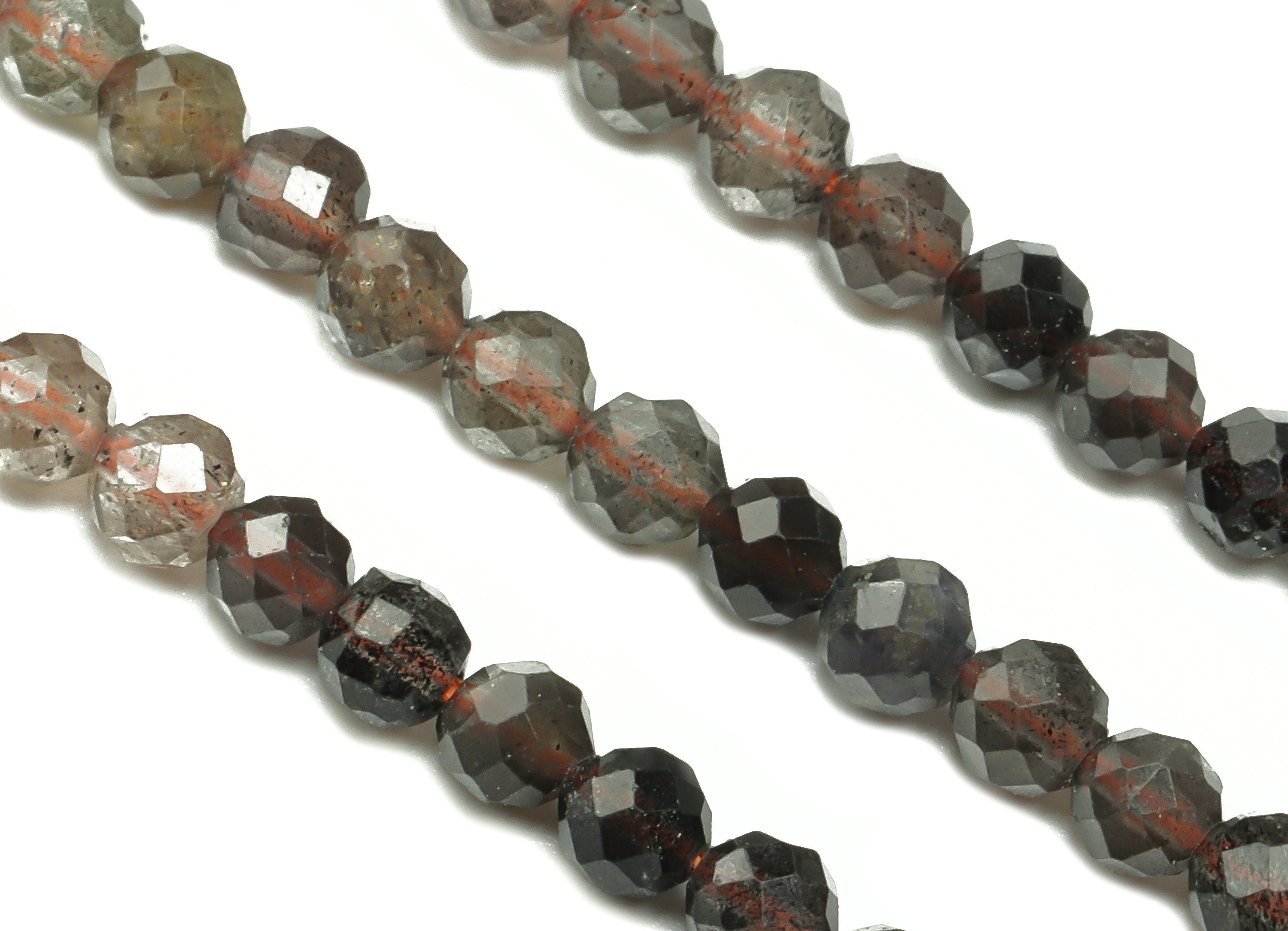Moonstone Cat 's Eye Round Beads 4mm - 15.5 inch - Faceted Round Gemstone Beads - Natural Stone Beads - 4x4mm - NS1472 - DOMEDBAZAAR