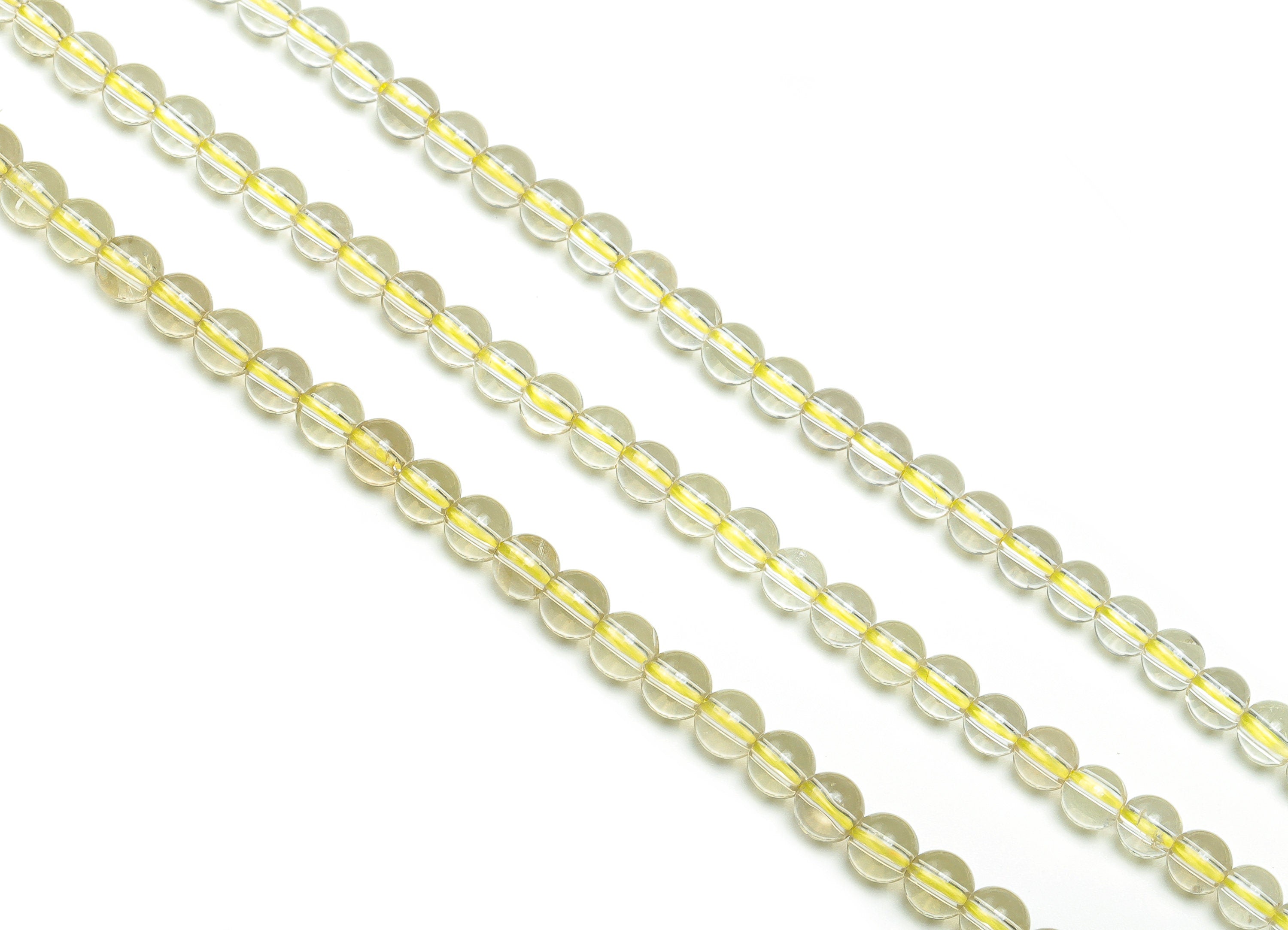 Lemon Crystal Round Beads 5mm - 15.5 inch - Round Gemstone Beads - Natural Stone Beads - 4x4mm - NS1469 - DOMEDBAZAAR