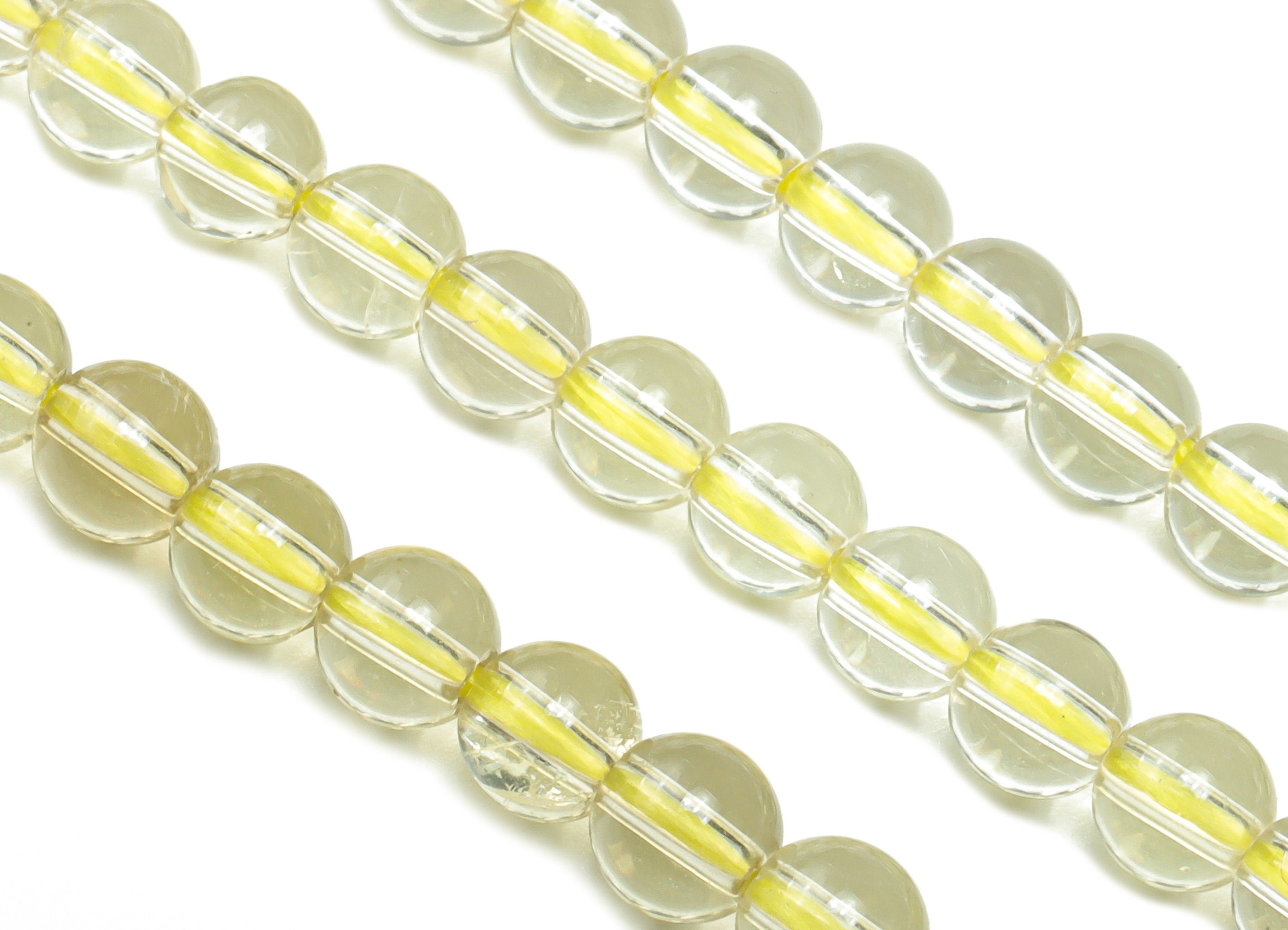 Lemon Crystal Round Beads 5mm - 15.5 inch - Round Gemstone Beads - Natural Stone Beads - 4x4mm - NS1469 - DOMEDBAZAAR