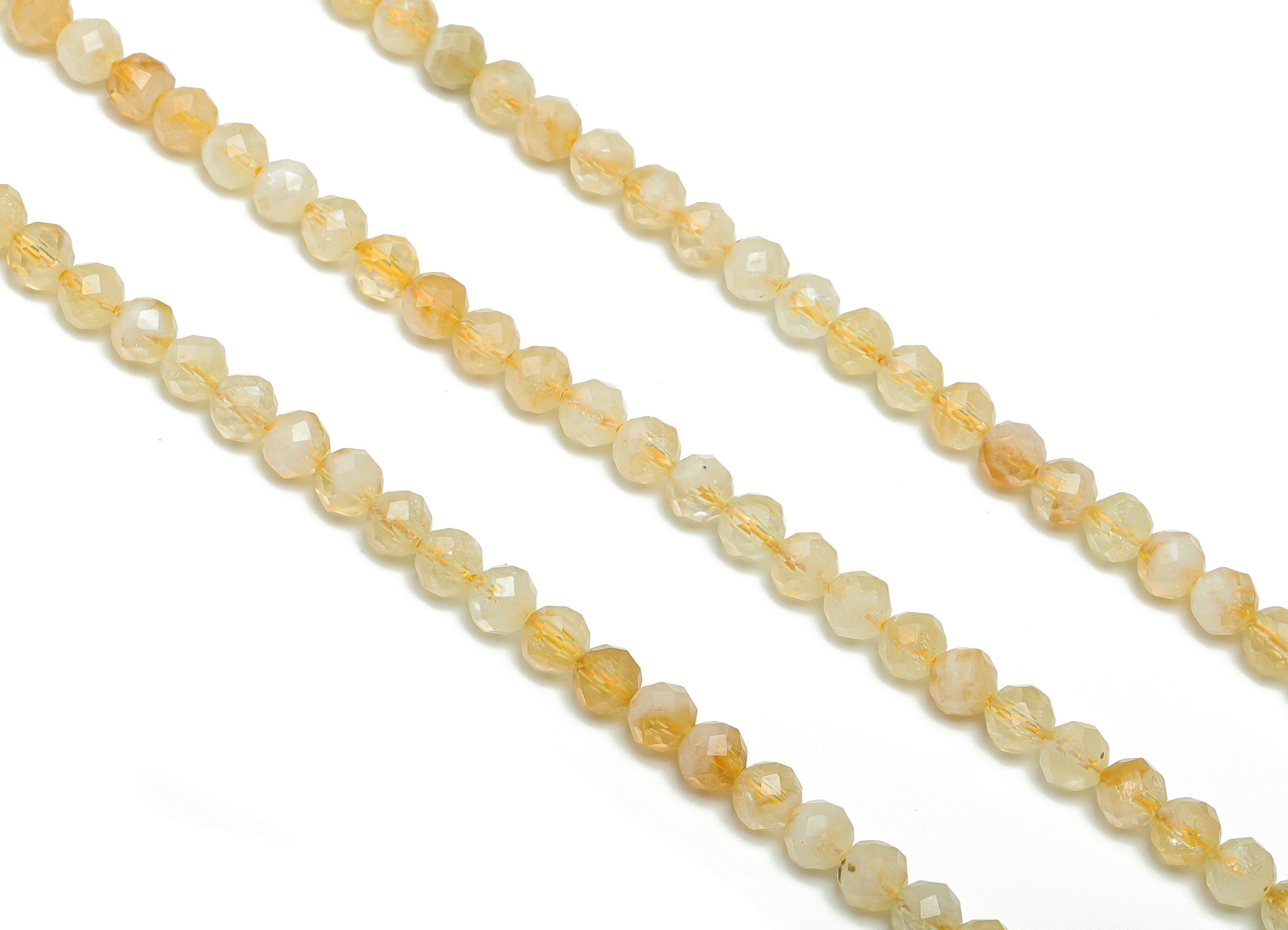 Citrine Round Beads 4mm - 15.5 inch - Faceted Round Gemstone Beads - Natural Stone Beads - 4x4mm - NS1510 - DOMEDBAZAAR