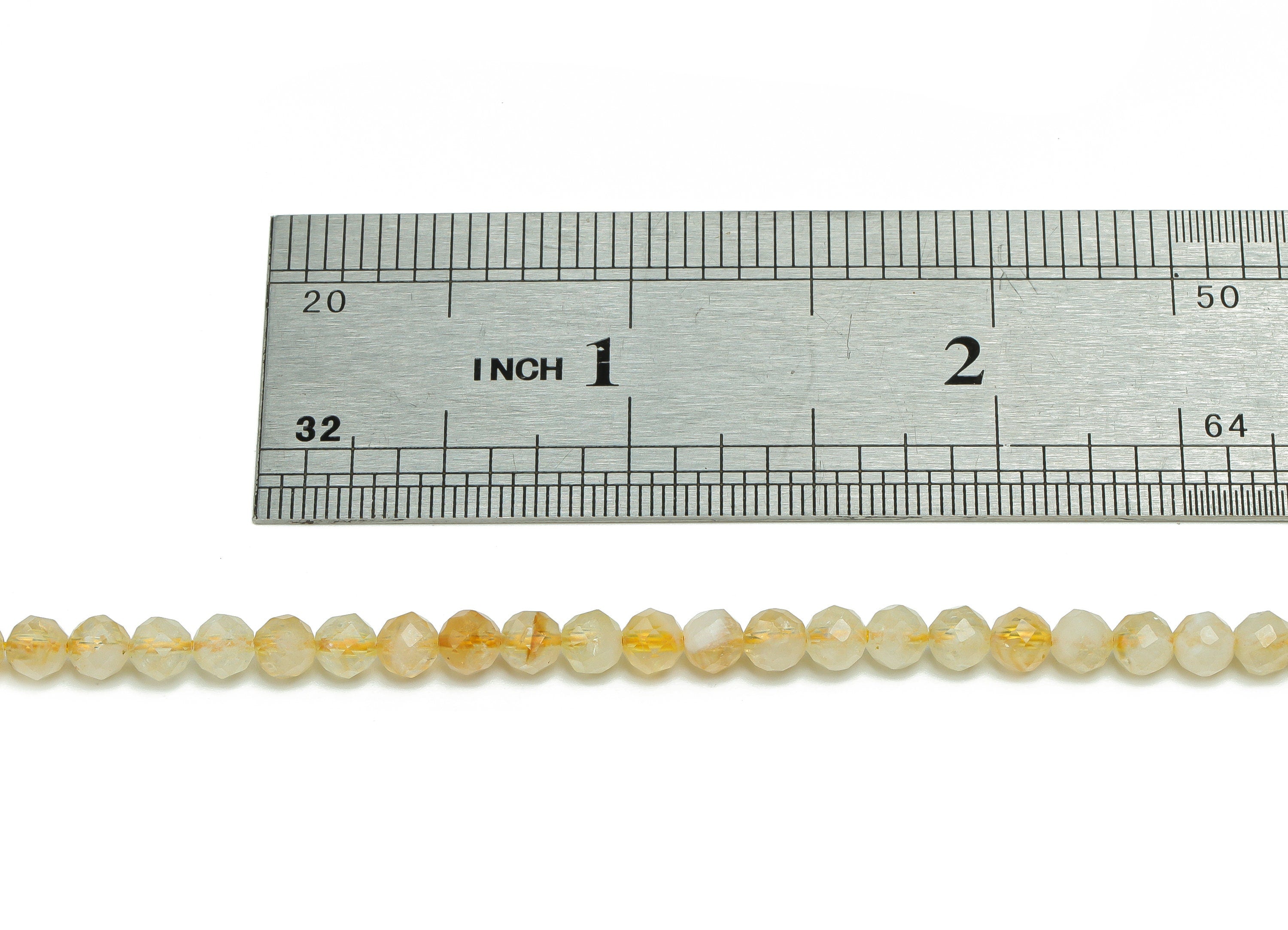 Citrine Round Beads 4mm - 15.5 inch - Faceted Round Gemstone Beads - Natural Stone Beads - 4x4mm - NS1510 - DOMEDBAZAAR