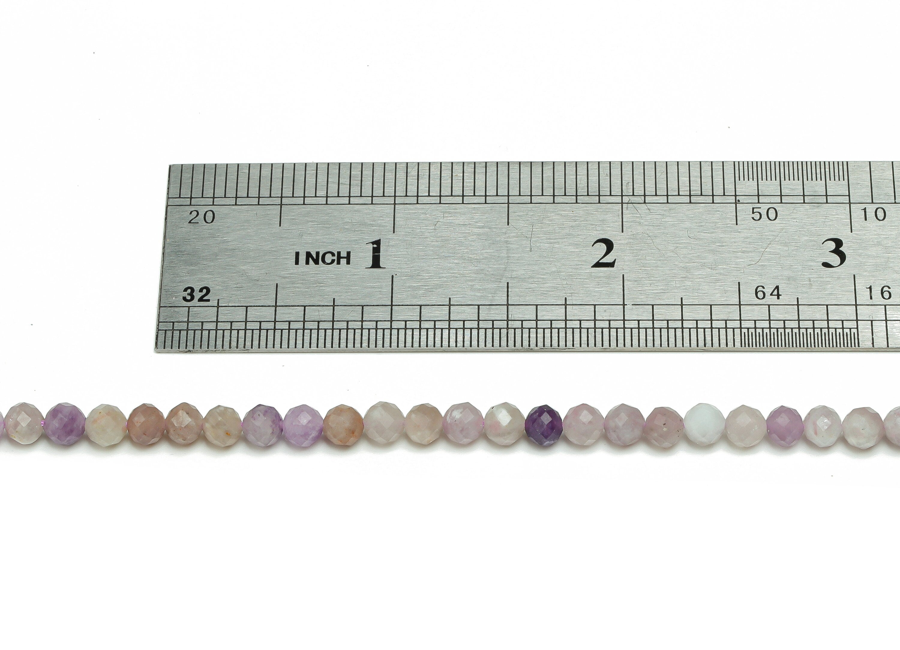 Lilac Round Beads 4mm - 15.5 inch - Faceted Round Gemstone Beads - Natural Stone Beads - 4x4mm - NS1518 - DOMEDBAZAAR