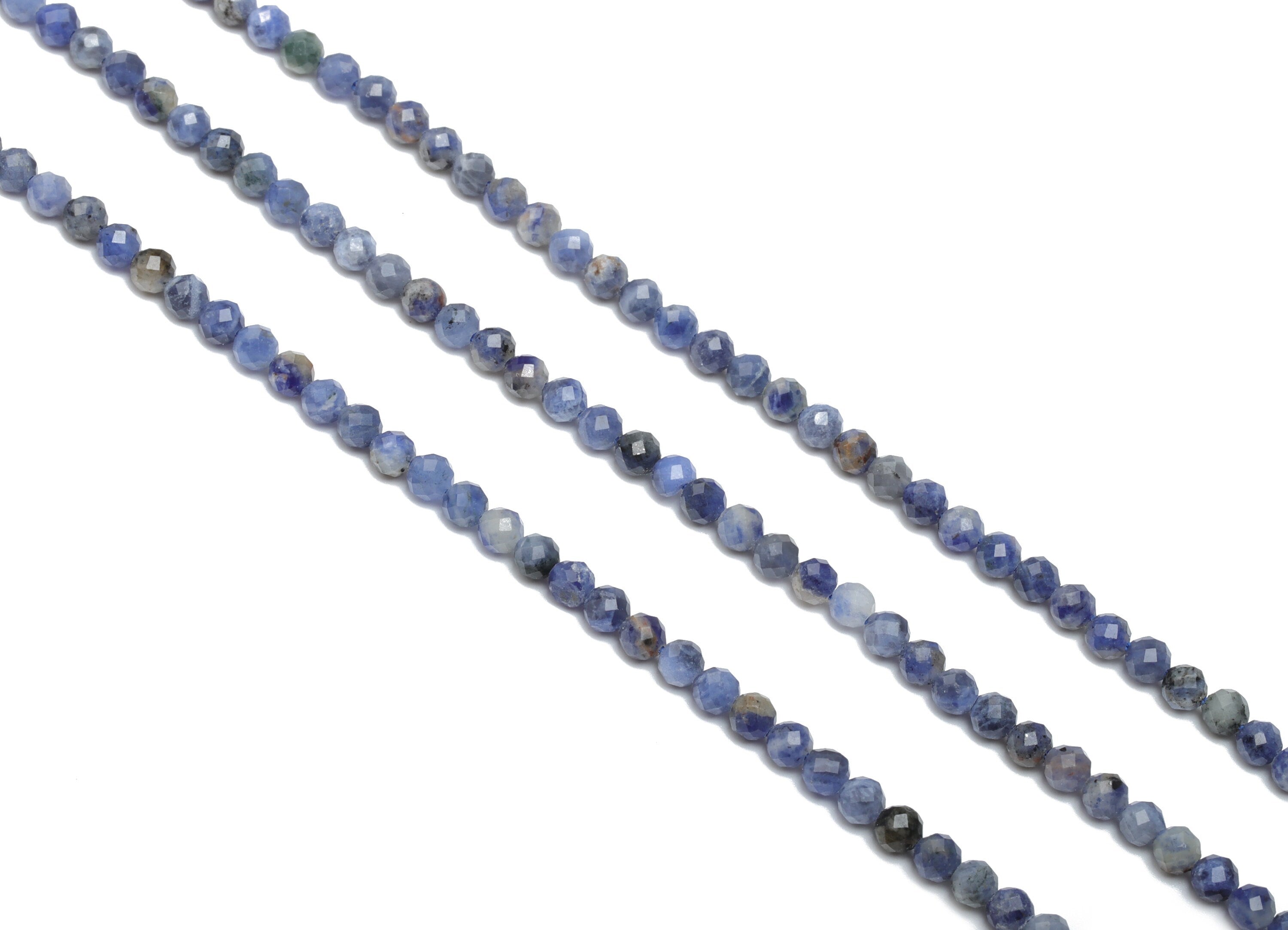 Sodalite Round Beads 4mm - 15.5 inch - Faceted Round Gemstone Beads - Natural Stone Beads - 4mm - NS1505 - DOMEDBAZAAR