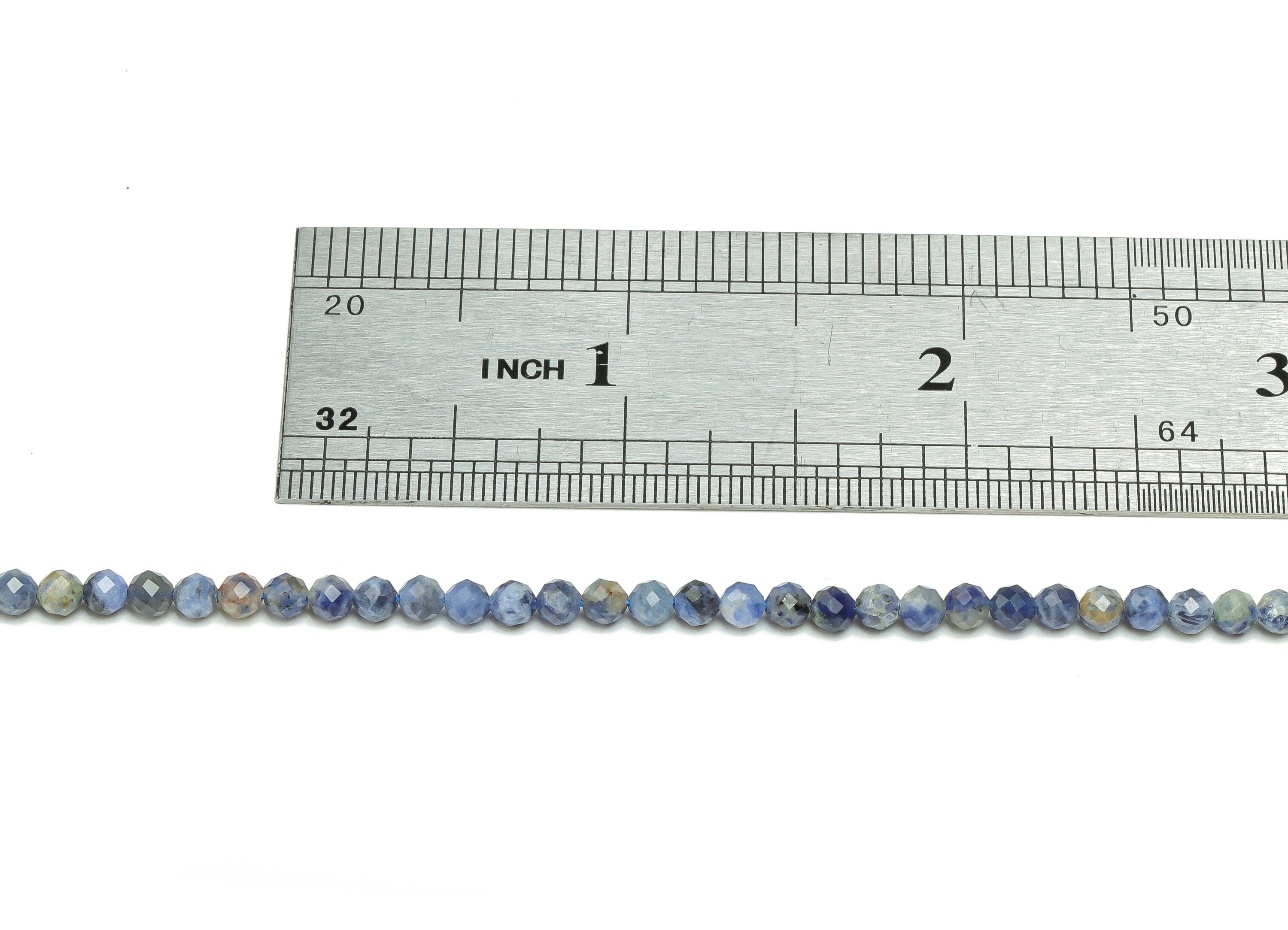 Sodalite Round Beads 4mm - 15.5 inch - Faceted Round Gemstone Beads - Natural Stone Beads - 4mm - NS1505 - DOMEDBAZAAR