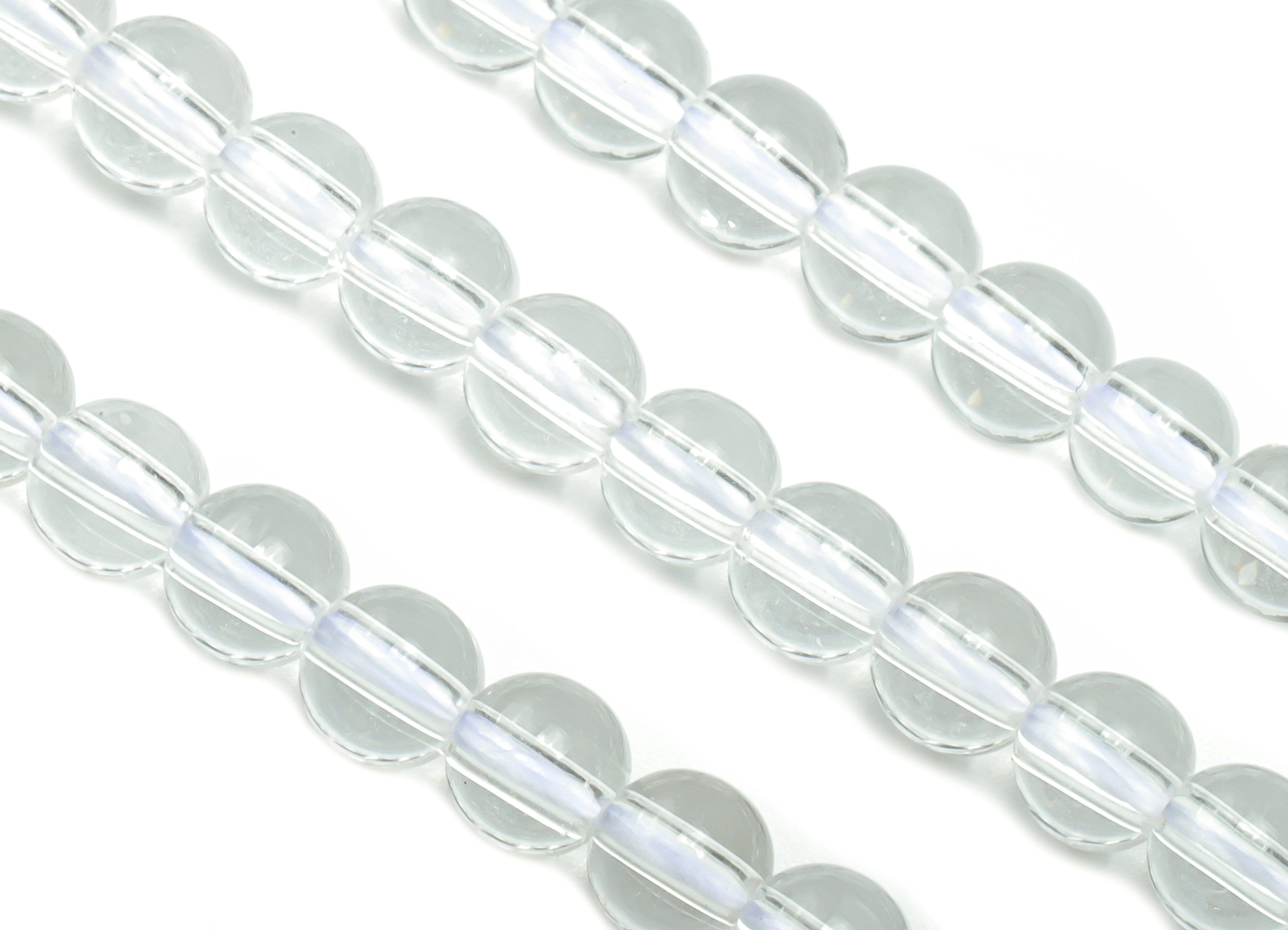 White Crystal Round Beads 4mm - 15.5 inch - Round Gemstone Beads - Natural Stone Beads - 4x4mm - NS1535 - DOMEDBAZAAR