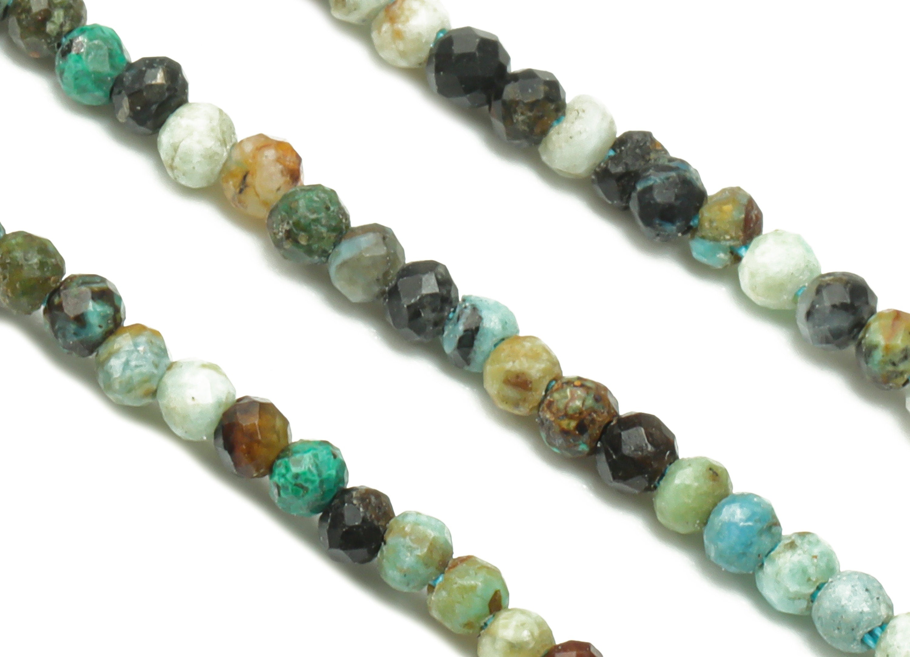 Turquoise Round Beads 2mm - 15.5 inch - Kallaite Faceted Round Gemstone Beads - Natural Stone Beads - 2x2mm - NS1542 - DOMEDBAZAAR