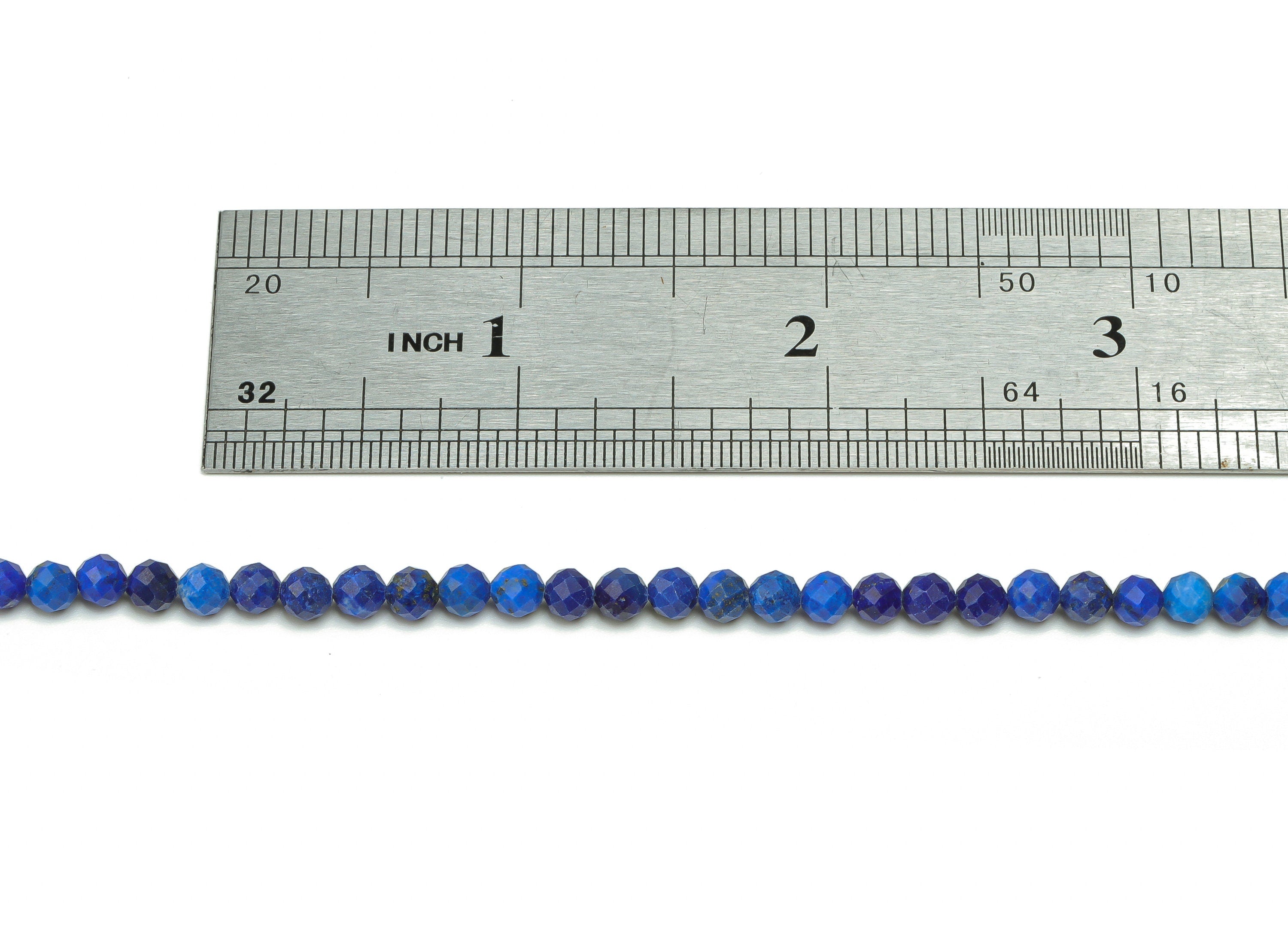 Lapis Lazuli Round Beads 4mm - 15.5 inch - Faceted Round Gemstone Beads - Natural Stone Beads - 4x4mm - NS1473 - DOMEDBAZAAR
