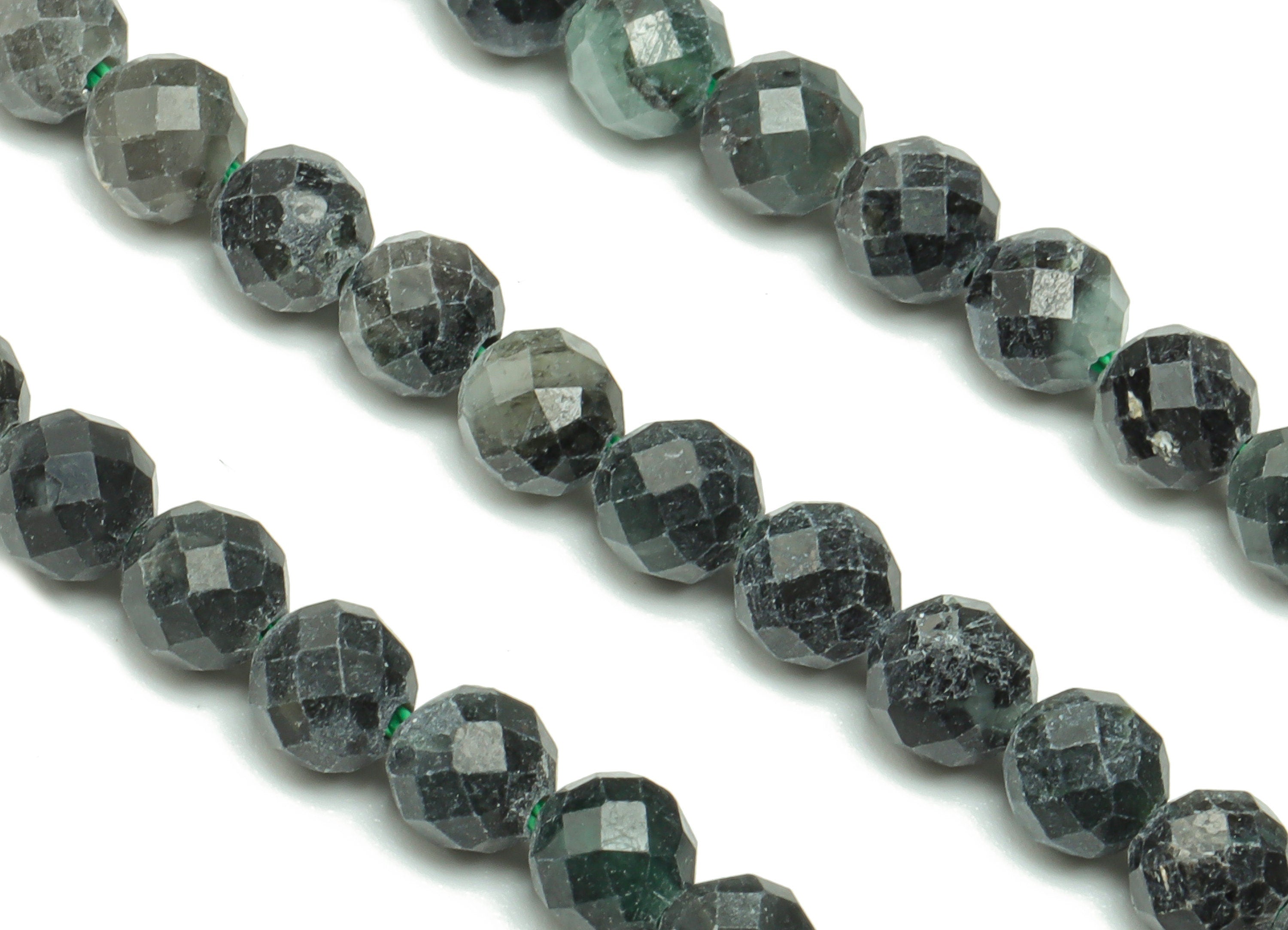 Emerald Round Beads 4.5mm - 15.5 inch - Faceted Round Gemstone Beads - Natural Stone Beads - 4.5x4.5mm - NS1464 - DOMEDBAZAAR
