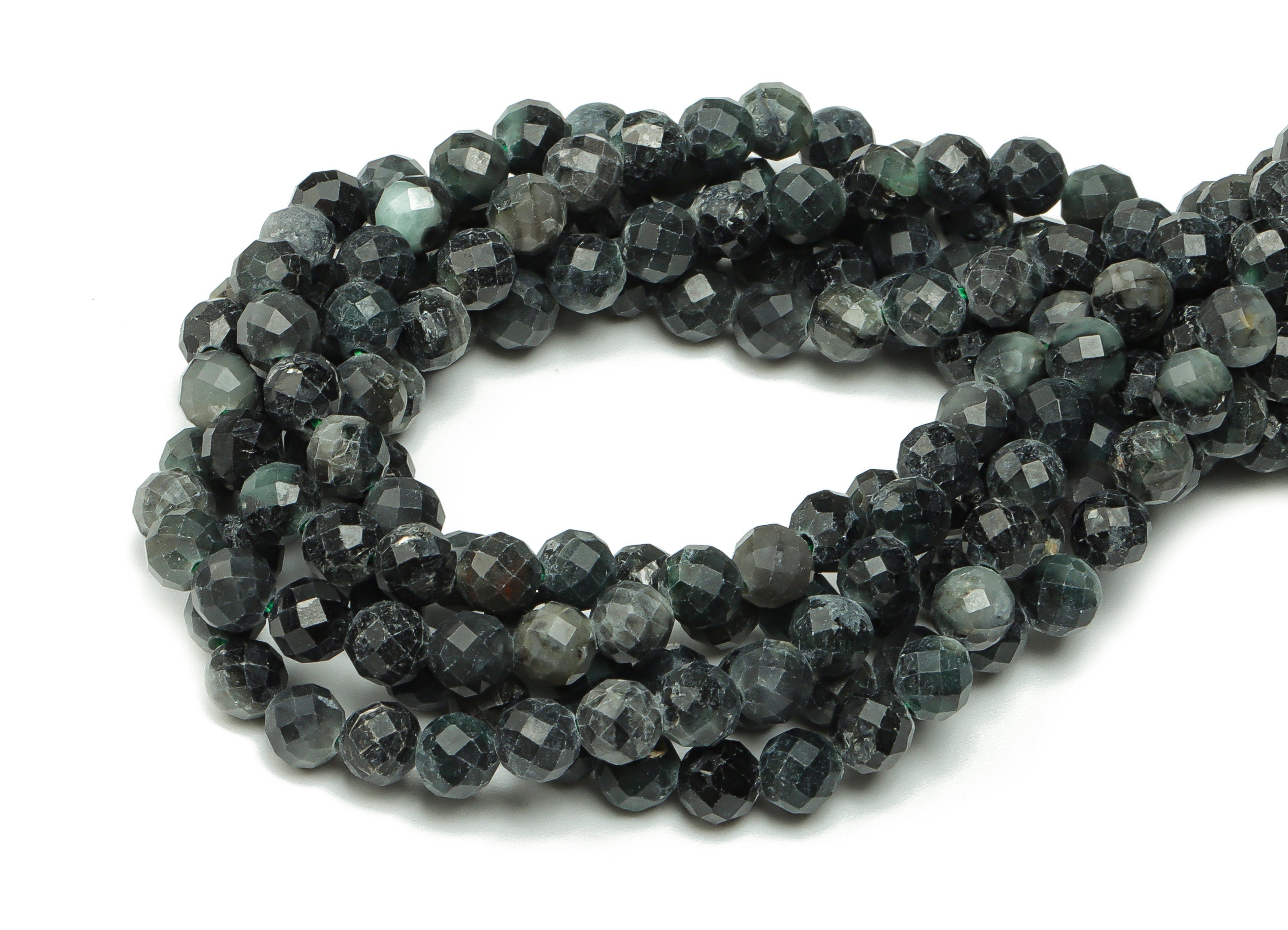 Emerald Round Beads 4.5mm - 15.5 inch - Faceted Round Gemstone Beads - Natural Stone Beads - 4.5x4.5mm - NS1464 - DOMEDBAZAAR