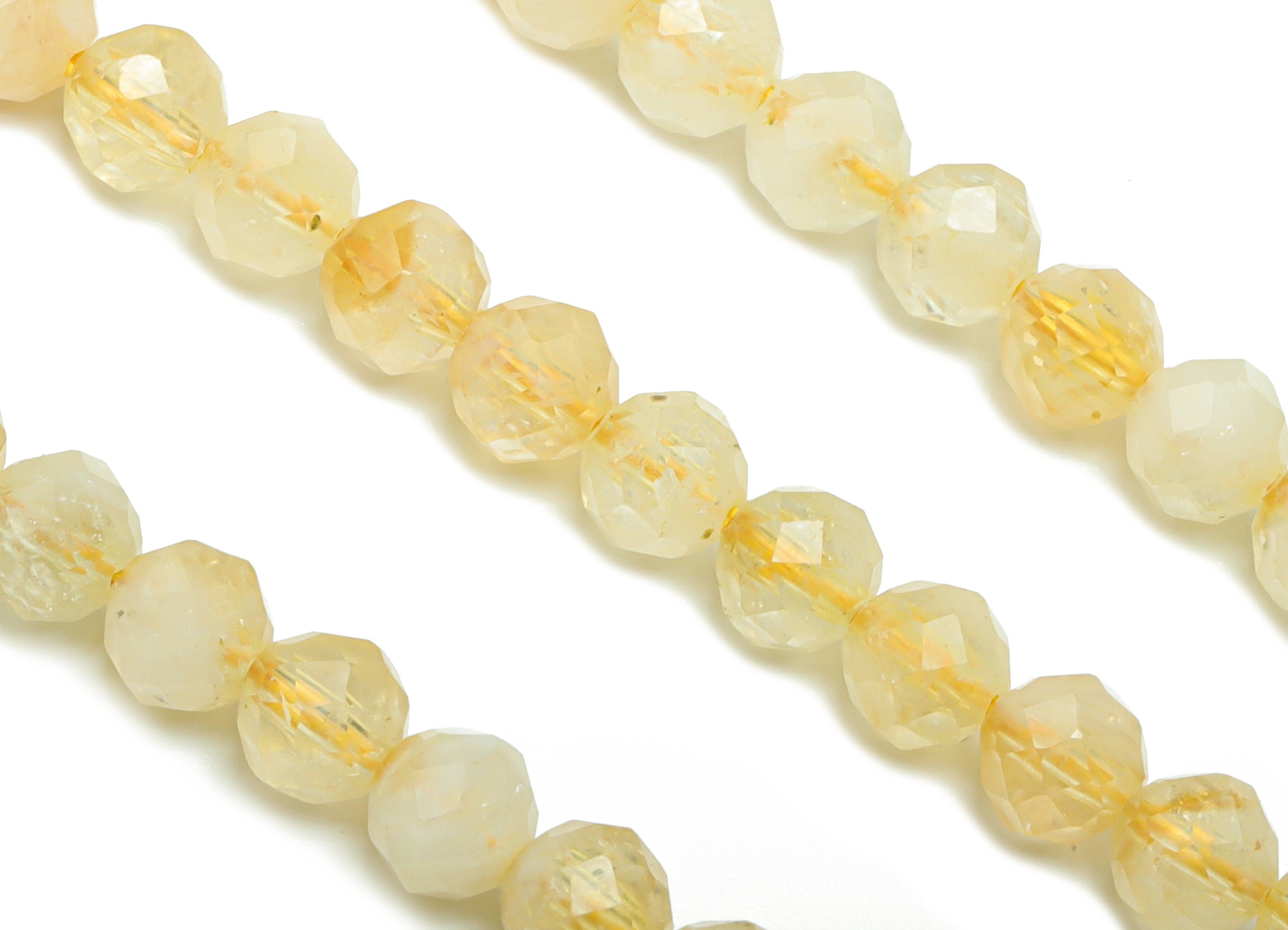 Citrine Round Beads 4mm - 15.5 inch - Faceted Round Gemstone Beads - Natural Stone Beads - 4x4mm - NS1510 - DOMEDBAZAAR