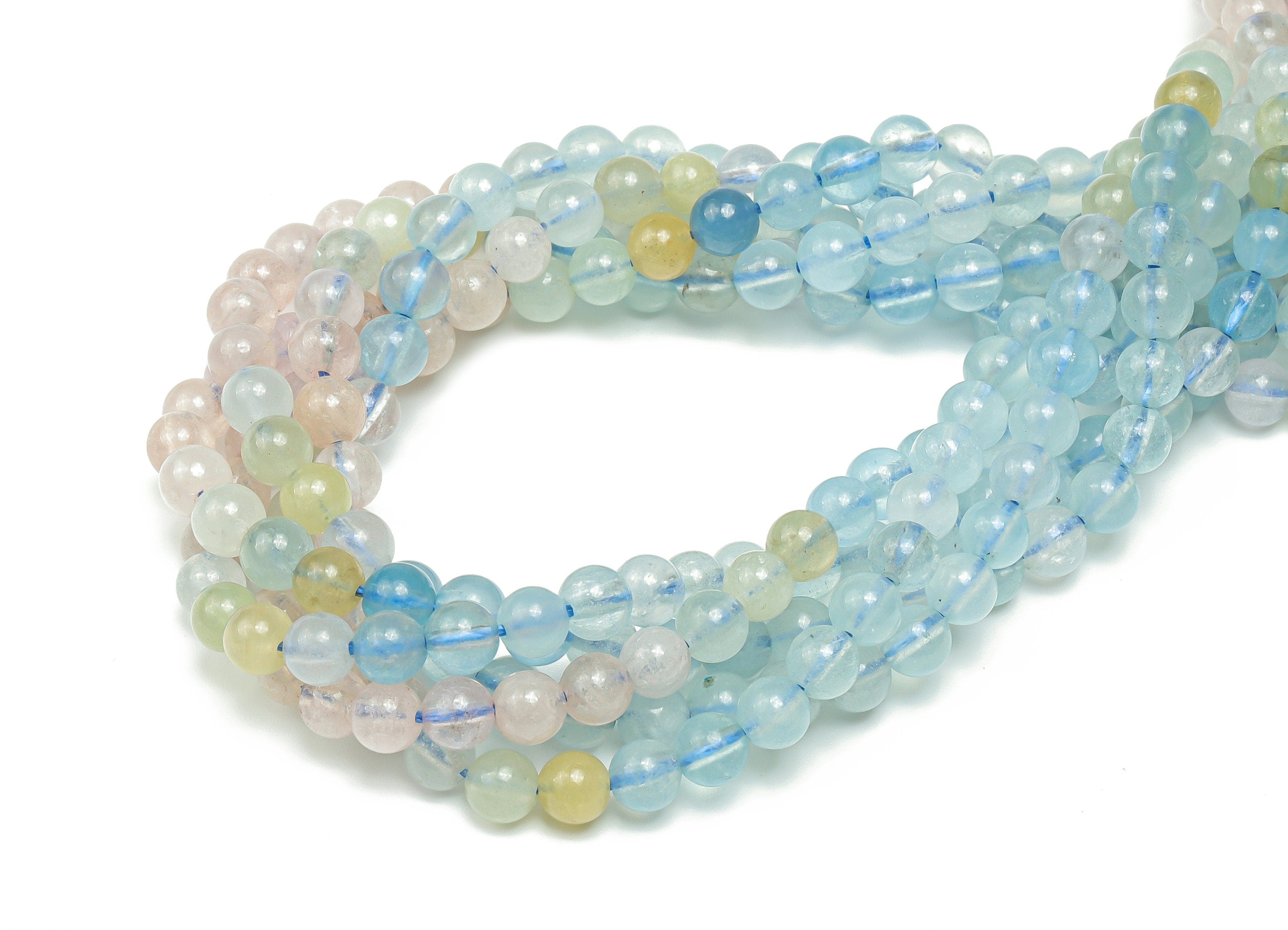 Aquamarine Round Beads 4mm - 15.5 inch - Round Gemstone Beads - Natural Stone Beads - 4x4mm - NS1478 - DOMEDBAZAAR