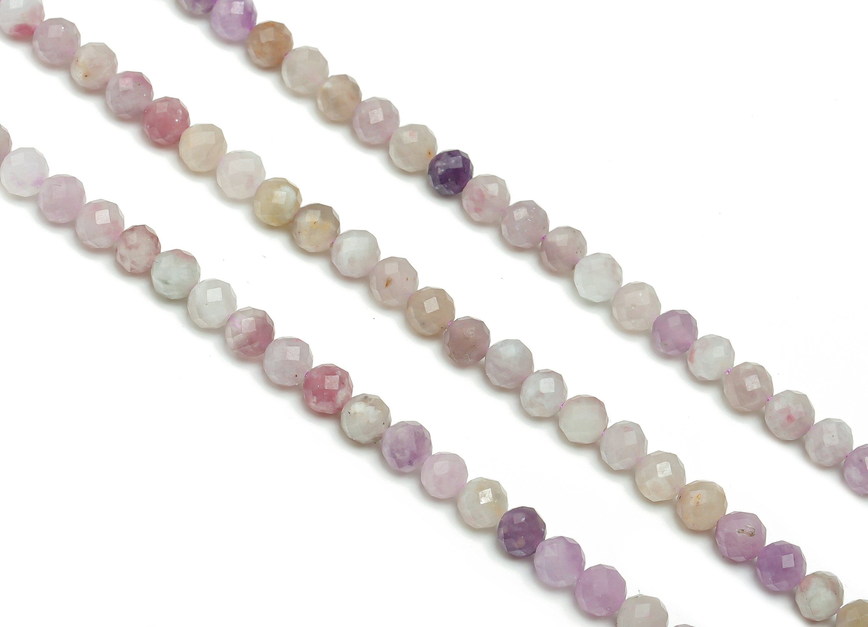 Lilac Round Beads 4mm - 15.5 inch - Faceted Round Gemstone Beads - Natural Stone Beads - 4x4mm - NS1518 - DOMEDBAZAAR