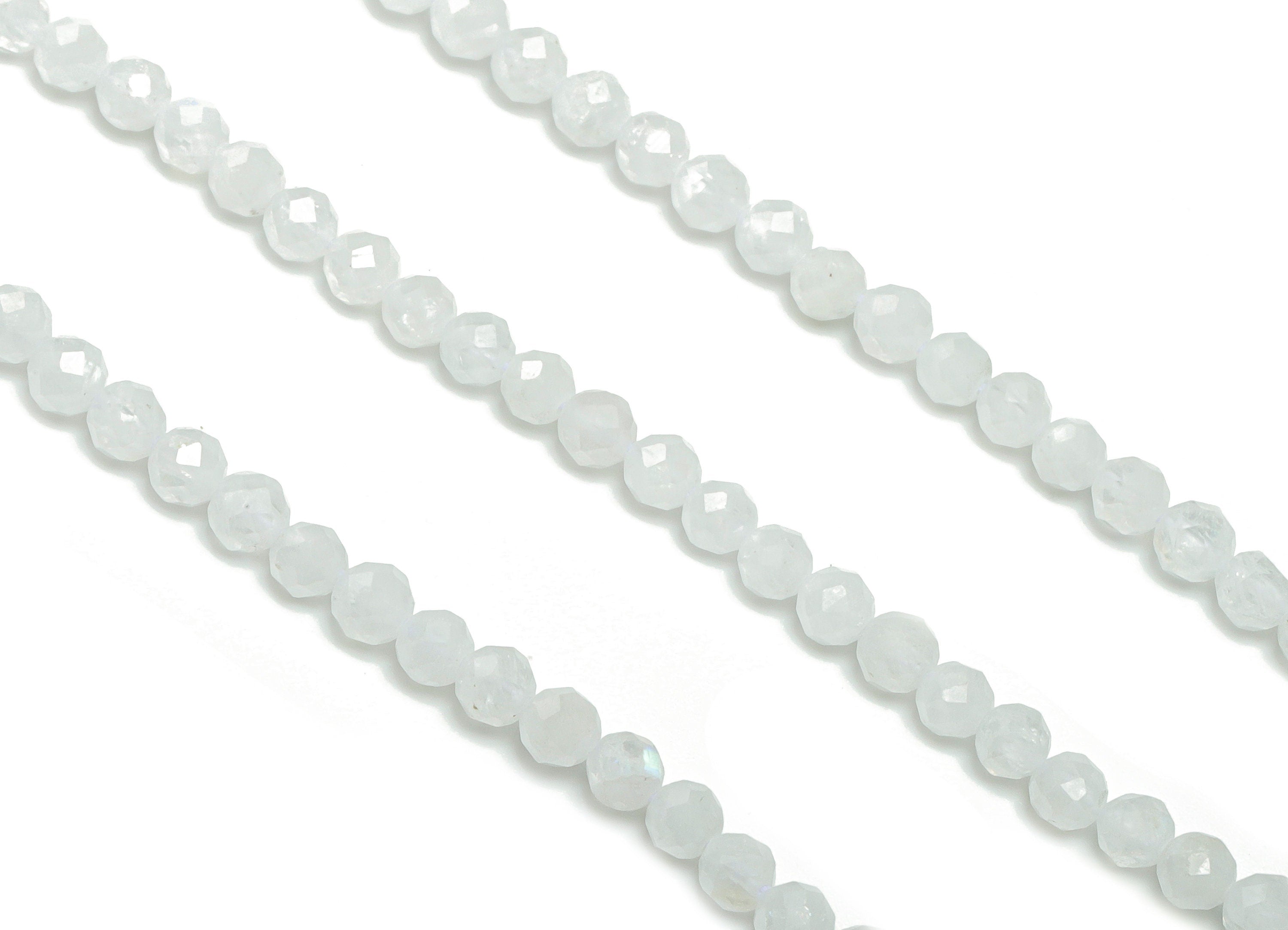 Blue Moonstone Round Beads 4mm - 15.5 inch - Faceted Round Gemstone Beads - Natural Stone Beads - 4x4mm - NS1523 - DOMEDBAZAAR