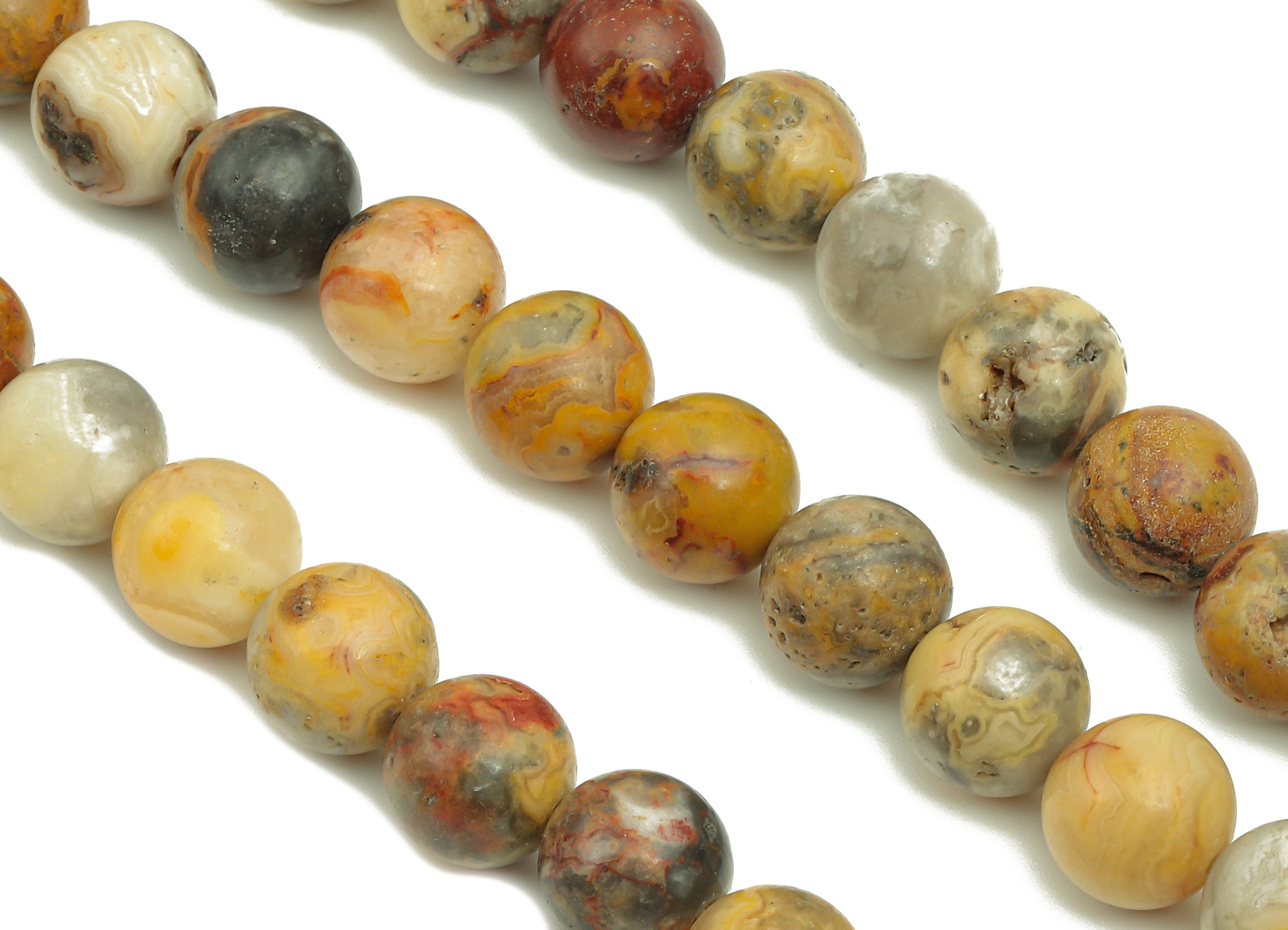Round Gemstone Round Beads - 10mm Crazy Agate Crystal Beads - 15.5" /38PCS/ 1 Strand - 10x9.9mm - Natural Stone Beads - NS1870 - DOMEDBAZAAR