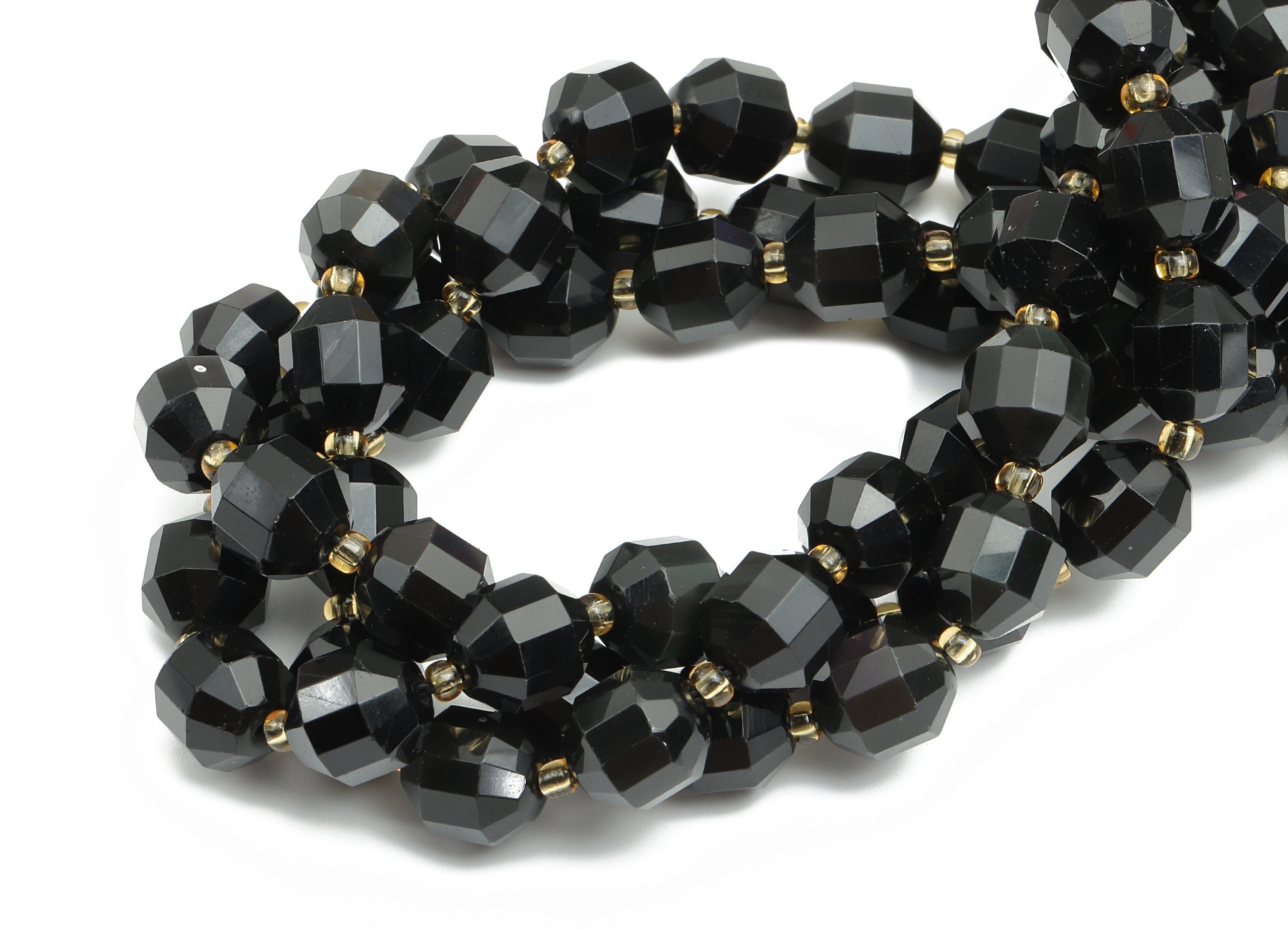 Faceted Round Gemstone Beads - 10mm Obsidian Huge Beads Round Crystal - 15.5" /1 Strand - 10.3x8.6mm - Natural Stone Beads - NS1882 - DOMEDBAZAAR