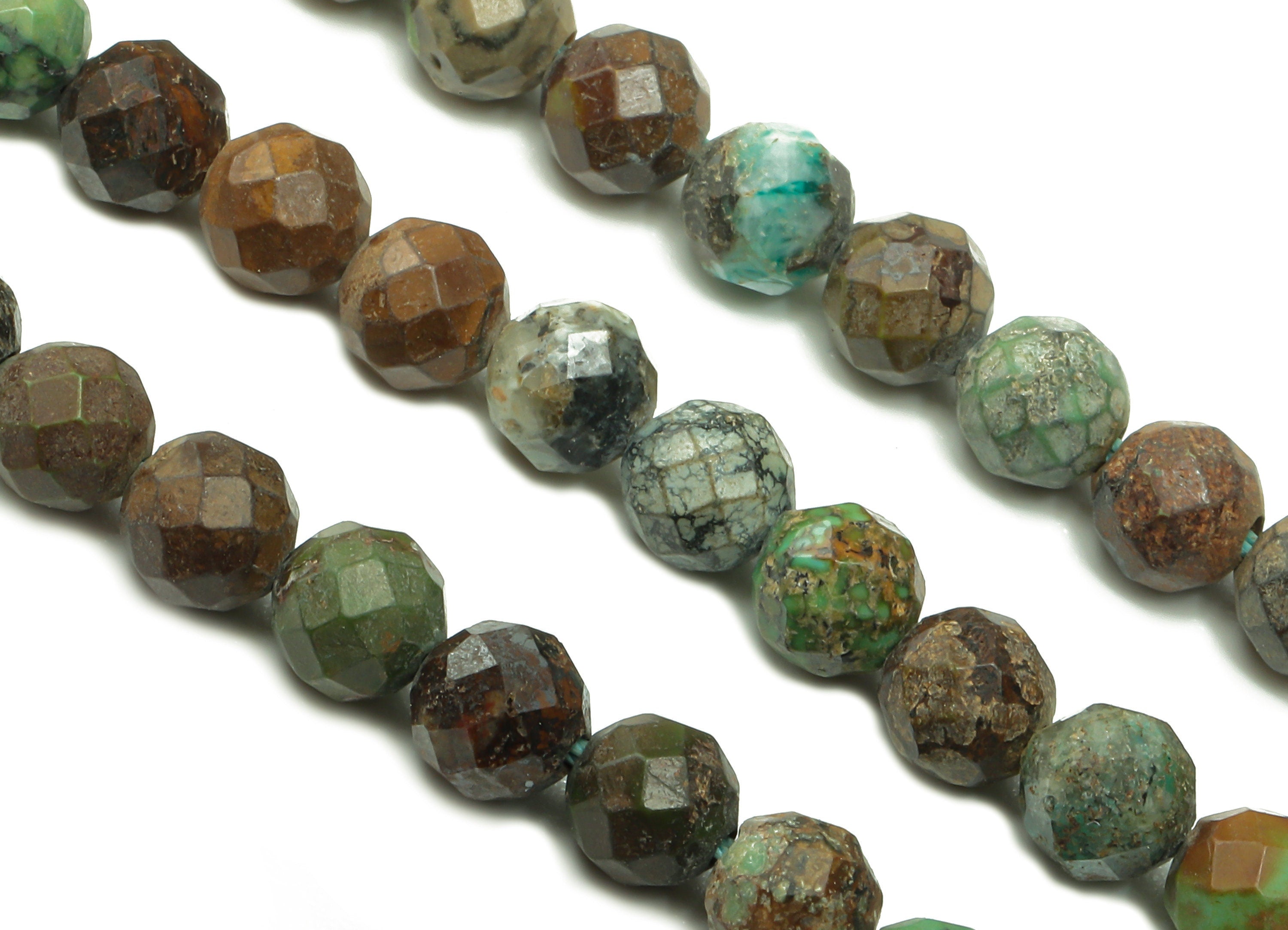 Faceted Turquoise Beads - 4mm Gemstone Beads Round Crystal - 15.5" /1 Strand - Natural Stone Beads - 3.72x3.72x3.72mm - NS1888 - DOMEDBAZAAR