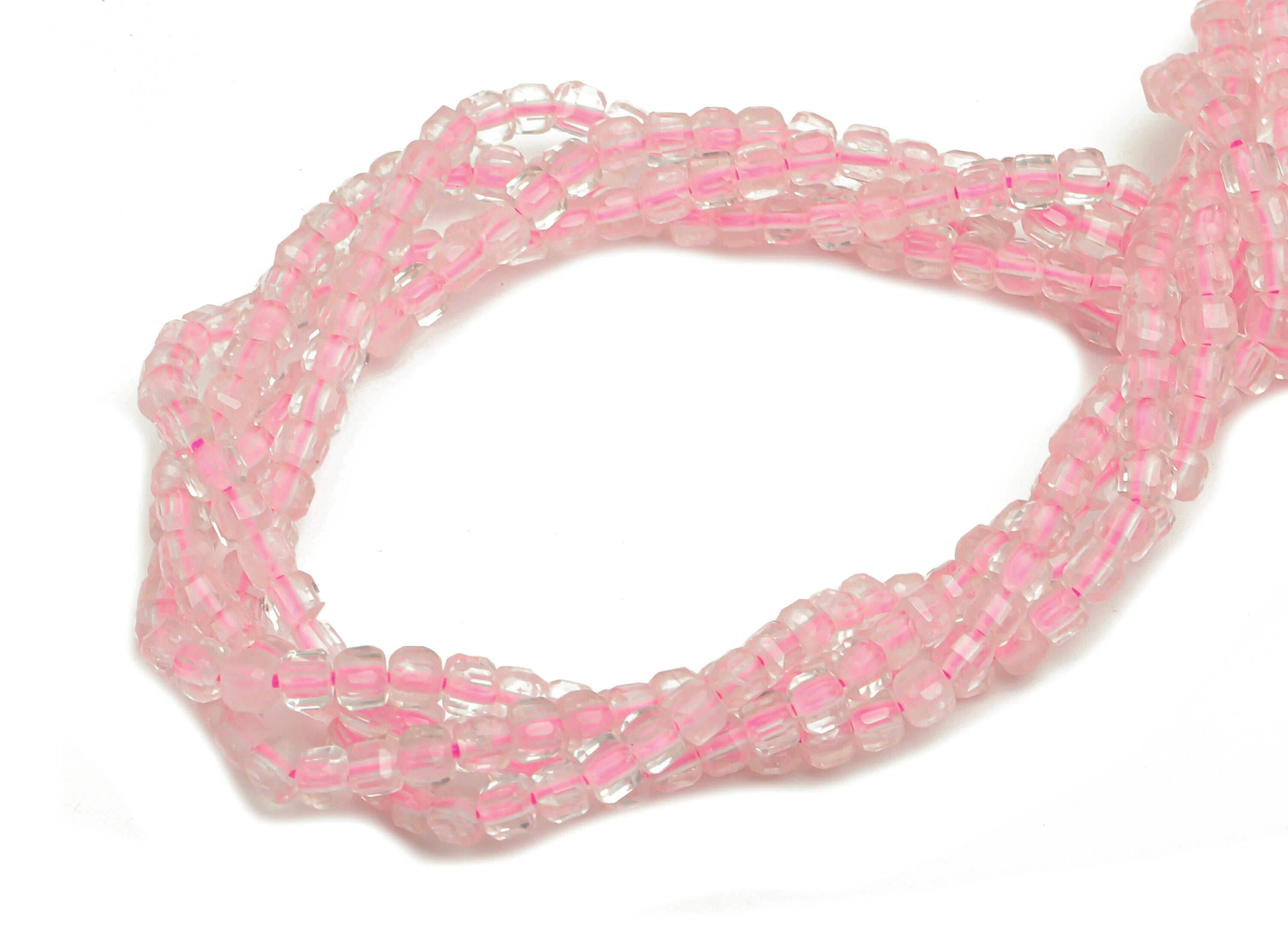 Faceted Cube Gemstone Beads - Madagascar Crystal Beads - 15.5" / 1 Strand - 2.4x2.4mm - Natural Stone Beads - NS1872 - DOMEDBAZAAR
