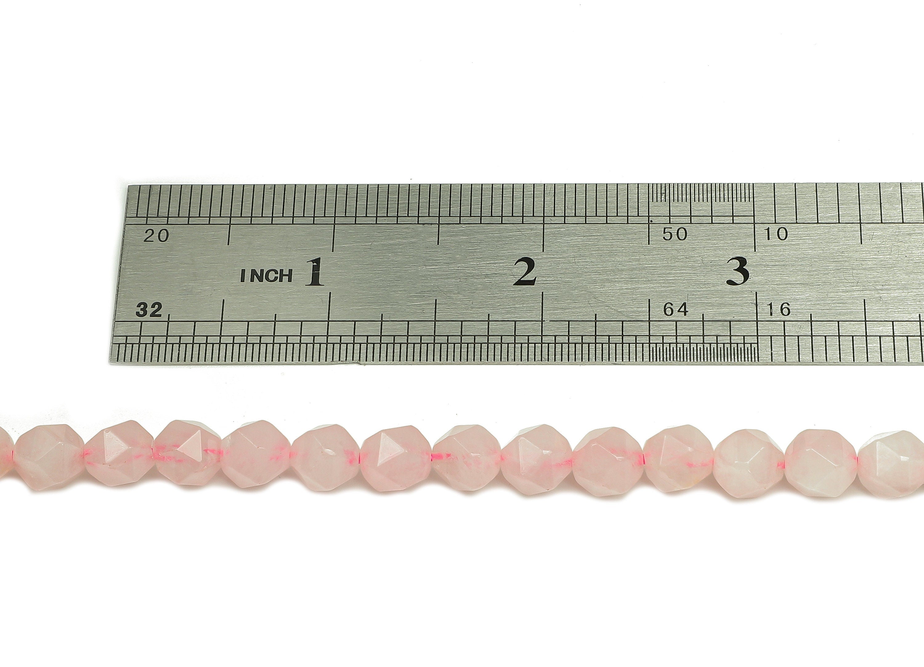 Faceted Hexagon Gemstone Beads - Rose Quartz Hexagon Beads - 15.5" /1 Strand - 10.6x9.02mm - Natural Stone Beads - NS1886 - DOMEDBAZAAR