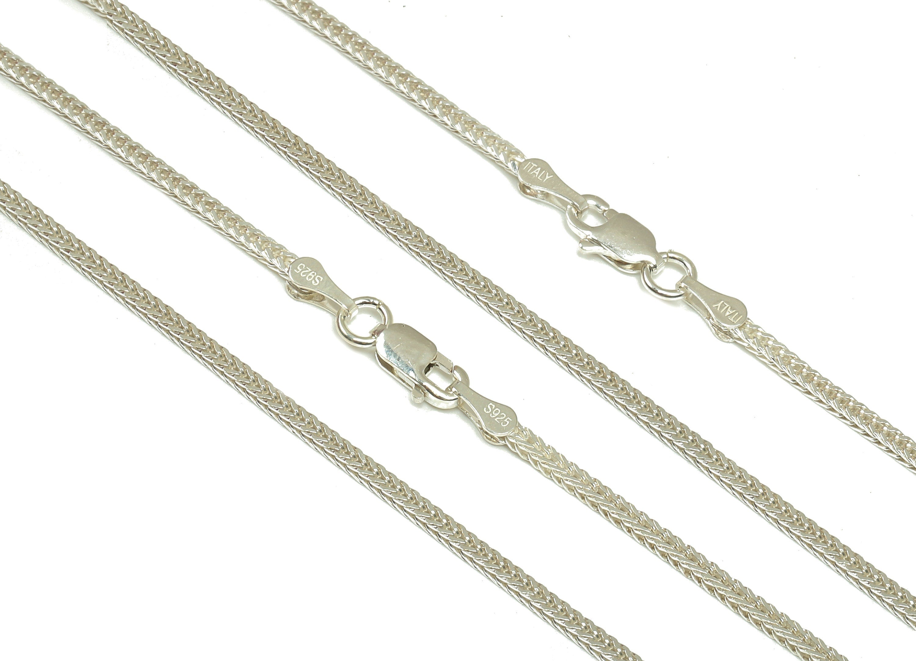 Silver Byzantine Cube Snake Chain - 45cm Finish Rope Spike Chain - 925 Silver Chain - 925 Silver - For Necklace - 4.3x1.3mm - SI1017 - DOMEDBAZAAR
