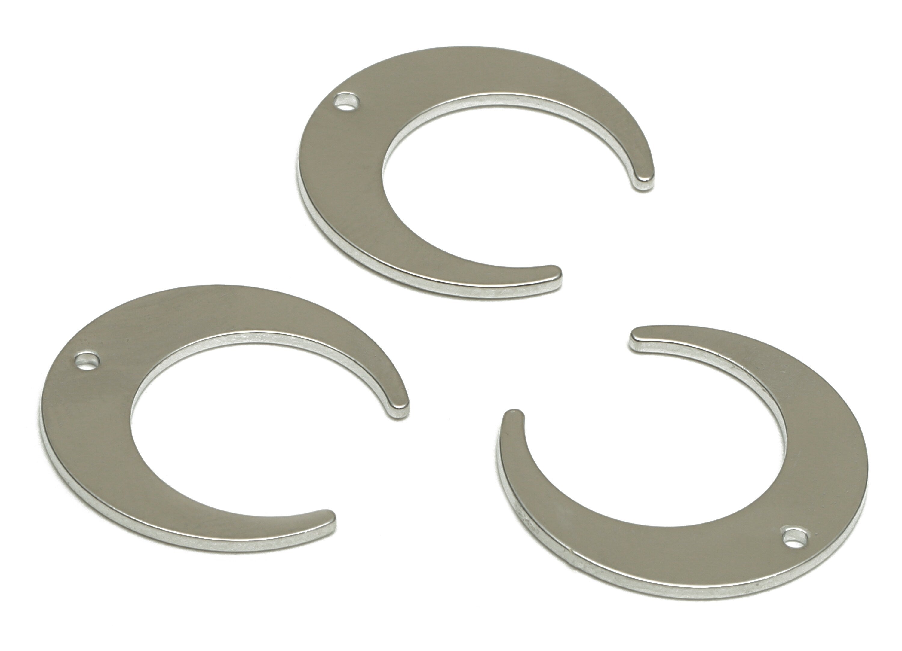 Brass Crescent Charms - Brass moon Earring charms -Brass Crescent Earring Charms - Silver Tone Plating- 18x16.8x0.87mm - PP1189S - DOMEDBAZAAR