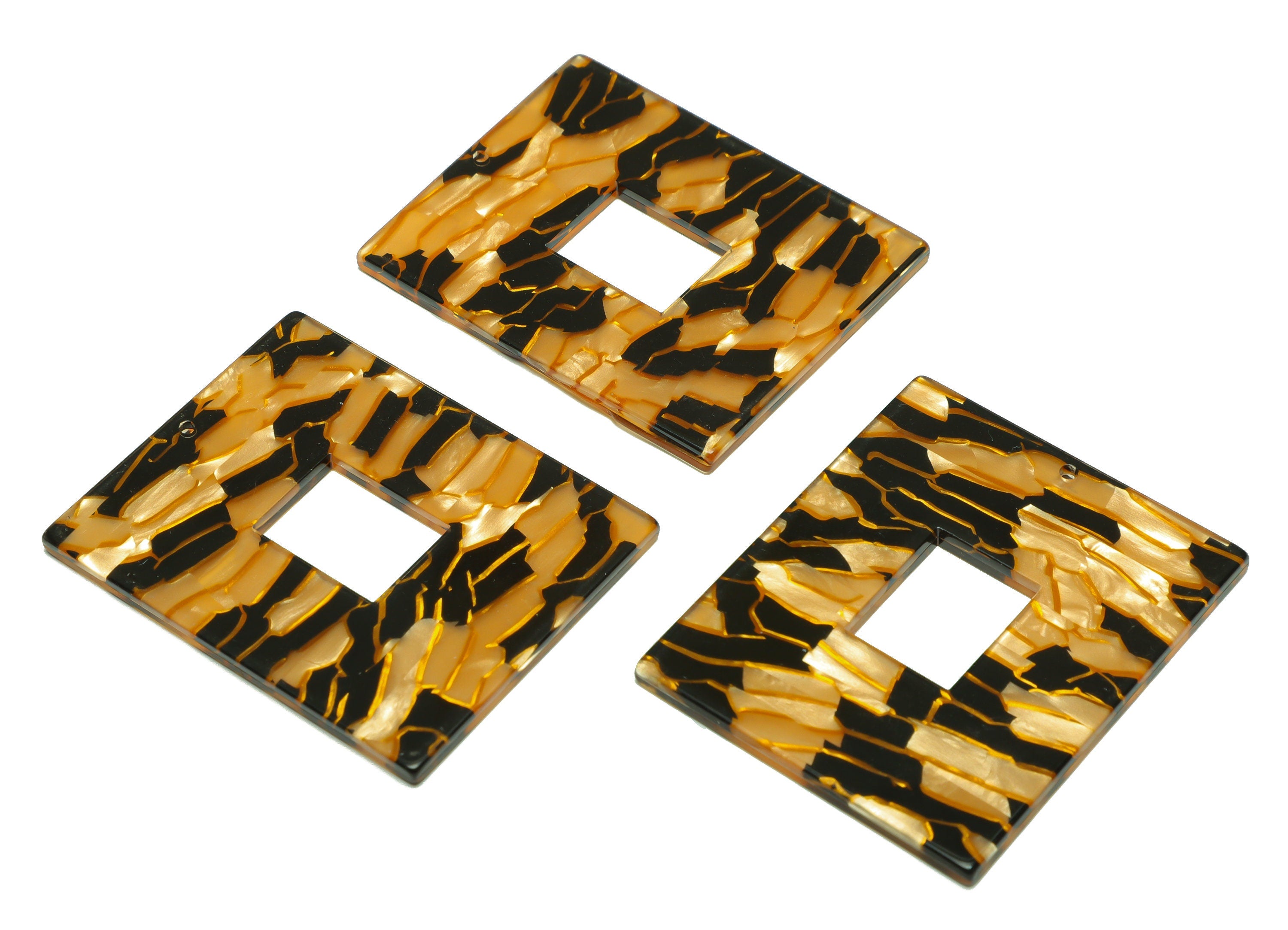 Acrylic Rectangle Charm - Geometry Mix Color Pendant - Big Rectangle Earring Charm - Jewelry Making - Code:A503- 49.18x39x2mm - AC2614-A503 - DOMEDBAZAAR