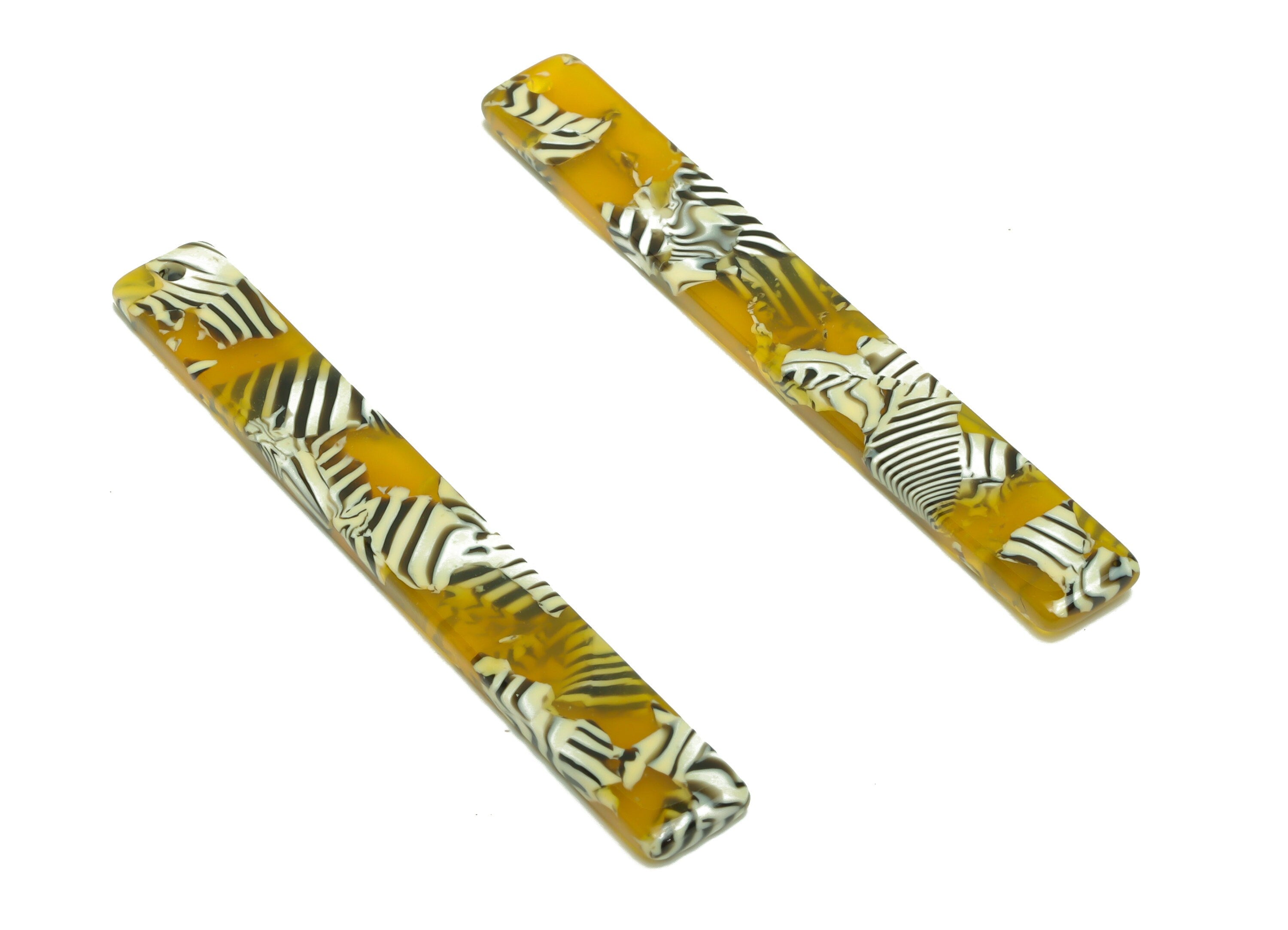 Acetate Stick Charms - Bar Earrings and Pendant - Rainbow Earring Charm - Jewelry Supplies - Color Code: A504 - 59x7.8x2.56mm - AC2622-A528 - DOMEDBAZAAR