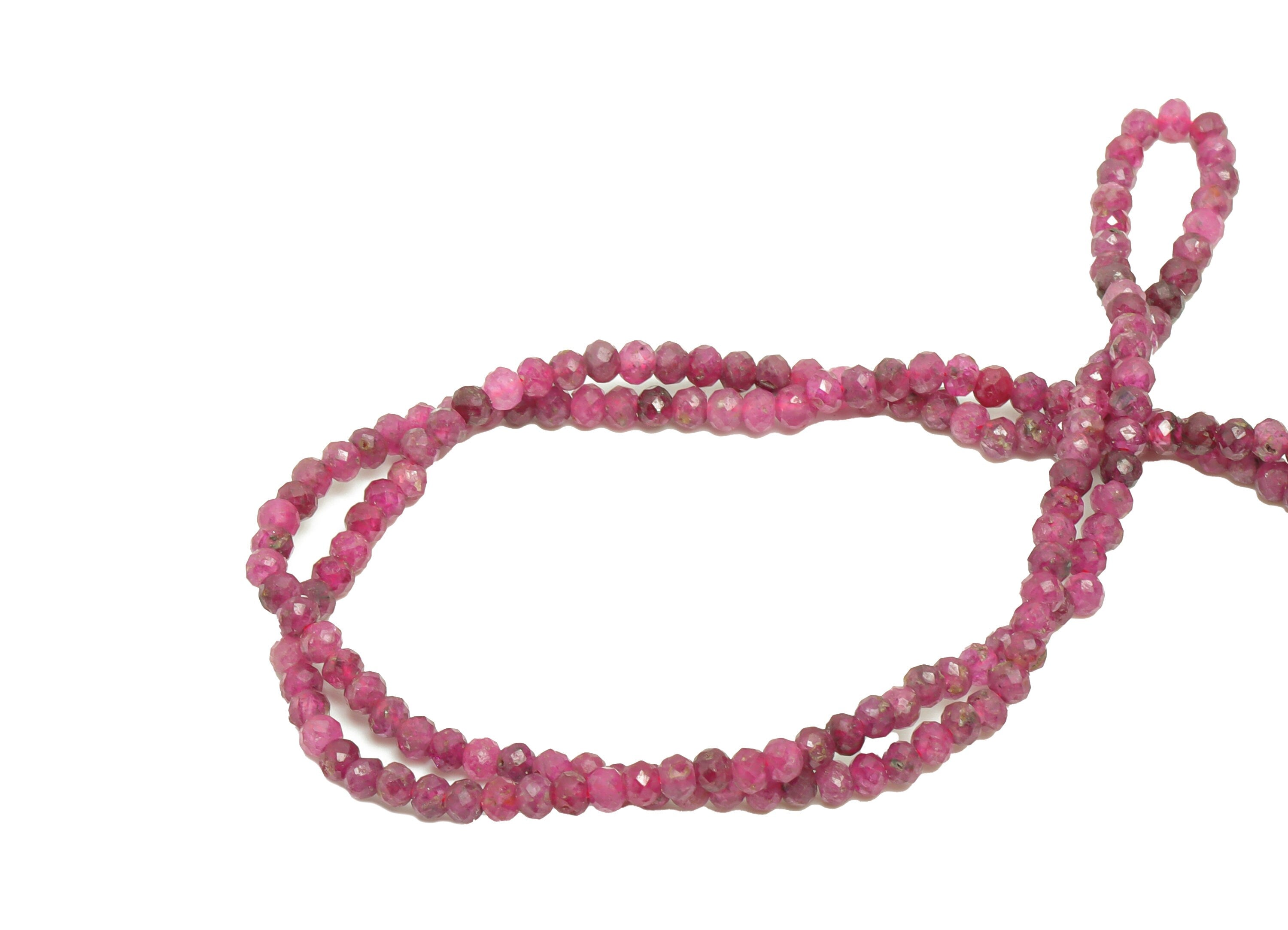 2.7mm Ruby Round Beads - Gemstone Purple Ruby Beads - 15.5 "/ Strand Faceted Round Beads - Natural Stone Crystal -Jewelry making- NS2085 - DOMEDBAZAAR