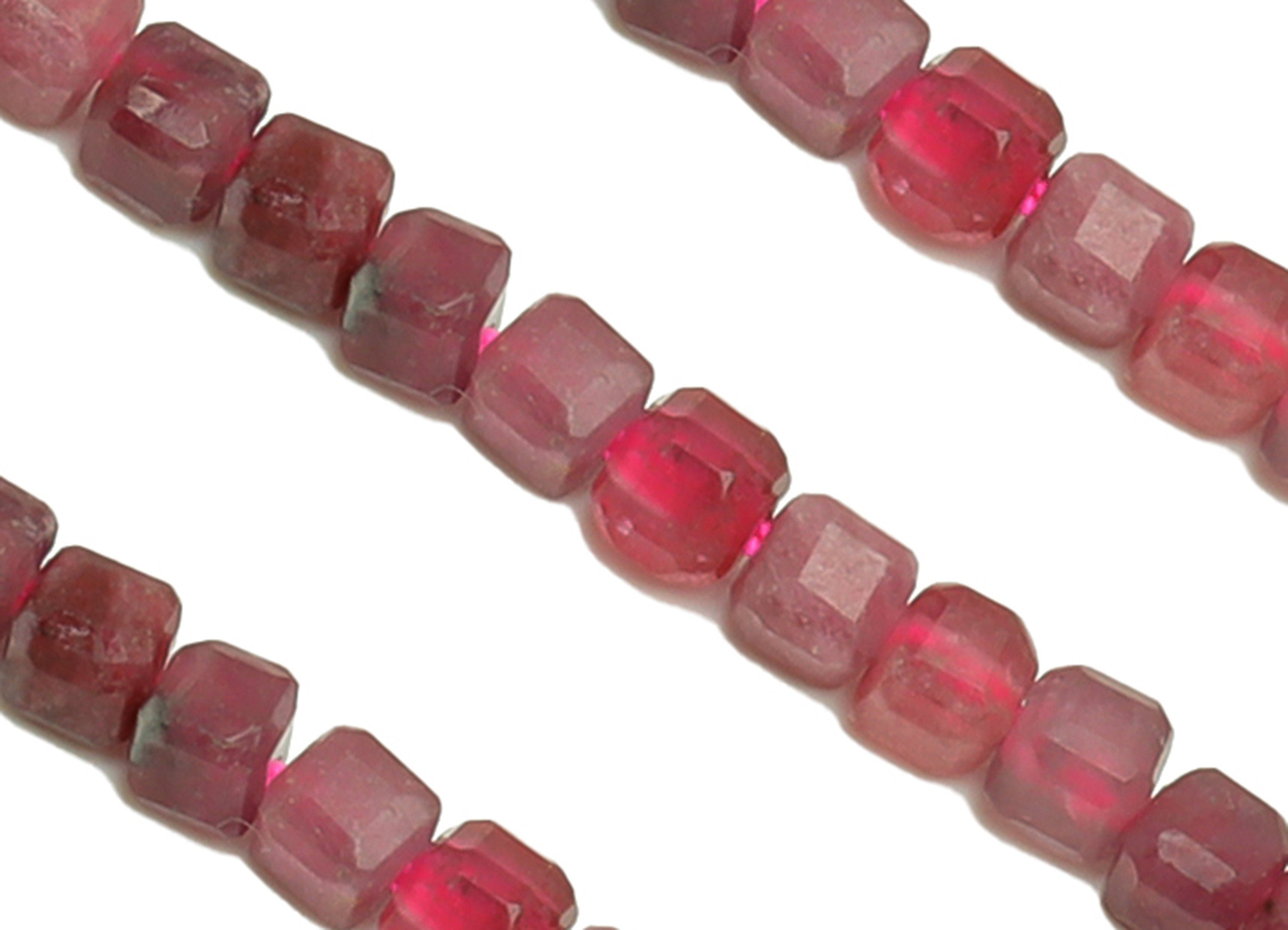 2.5mm Ruby Cube Beads - Stone Crystal - Gemstone Purple Ruby Beads - 15.5 "/ Strand Faceted Cube Beads - Natural Stone Beads - NS2078 - DOMEDBAZAAR