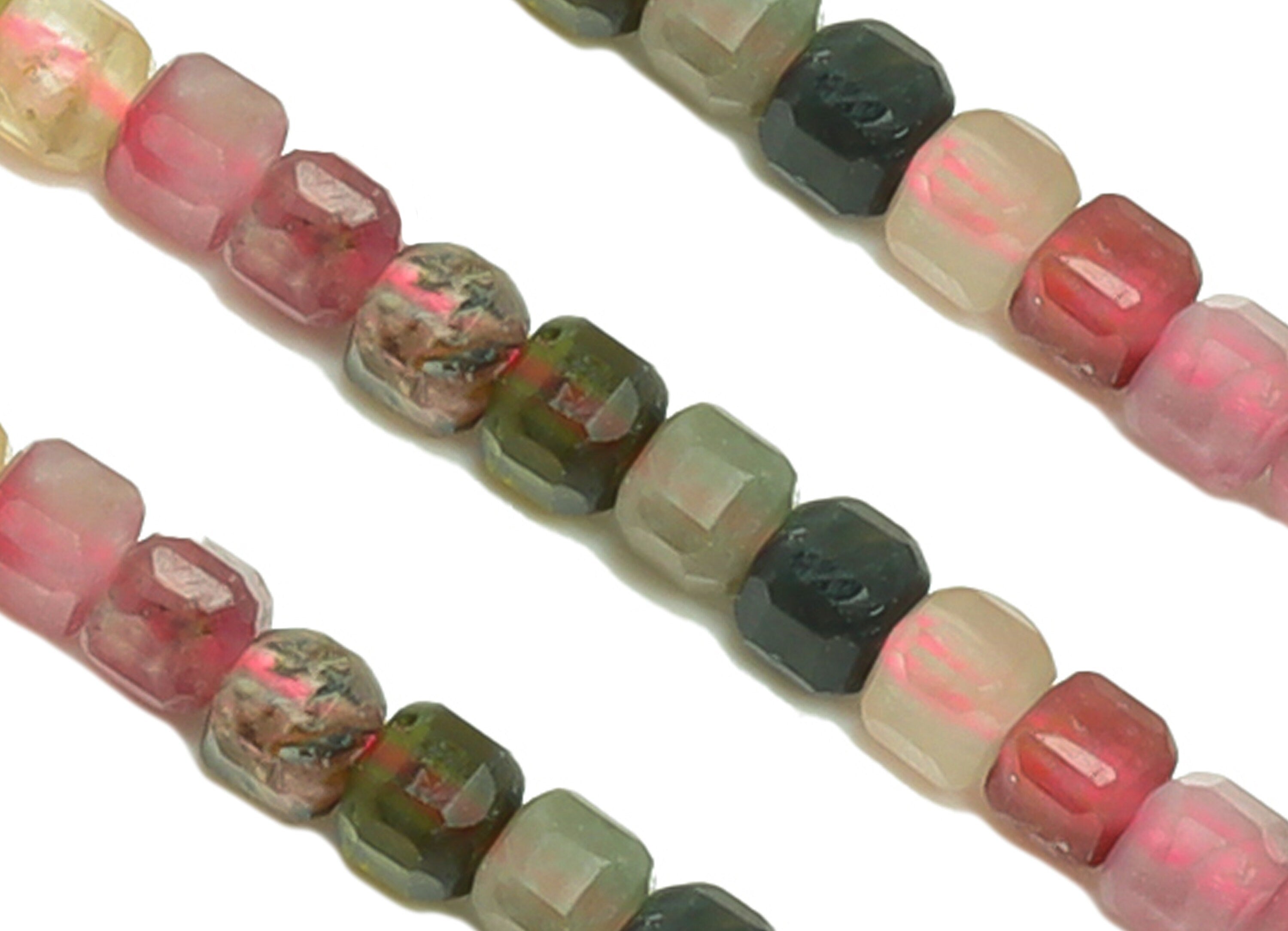 2.5mm Tourmaline Cube Beads - Natural Stone Crystal - Gemstone Tourmaline Beads - 15.5 "/ Strand Faceted Round Beads - Stone Beads - NS2079 - DOMEDBAZAAR