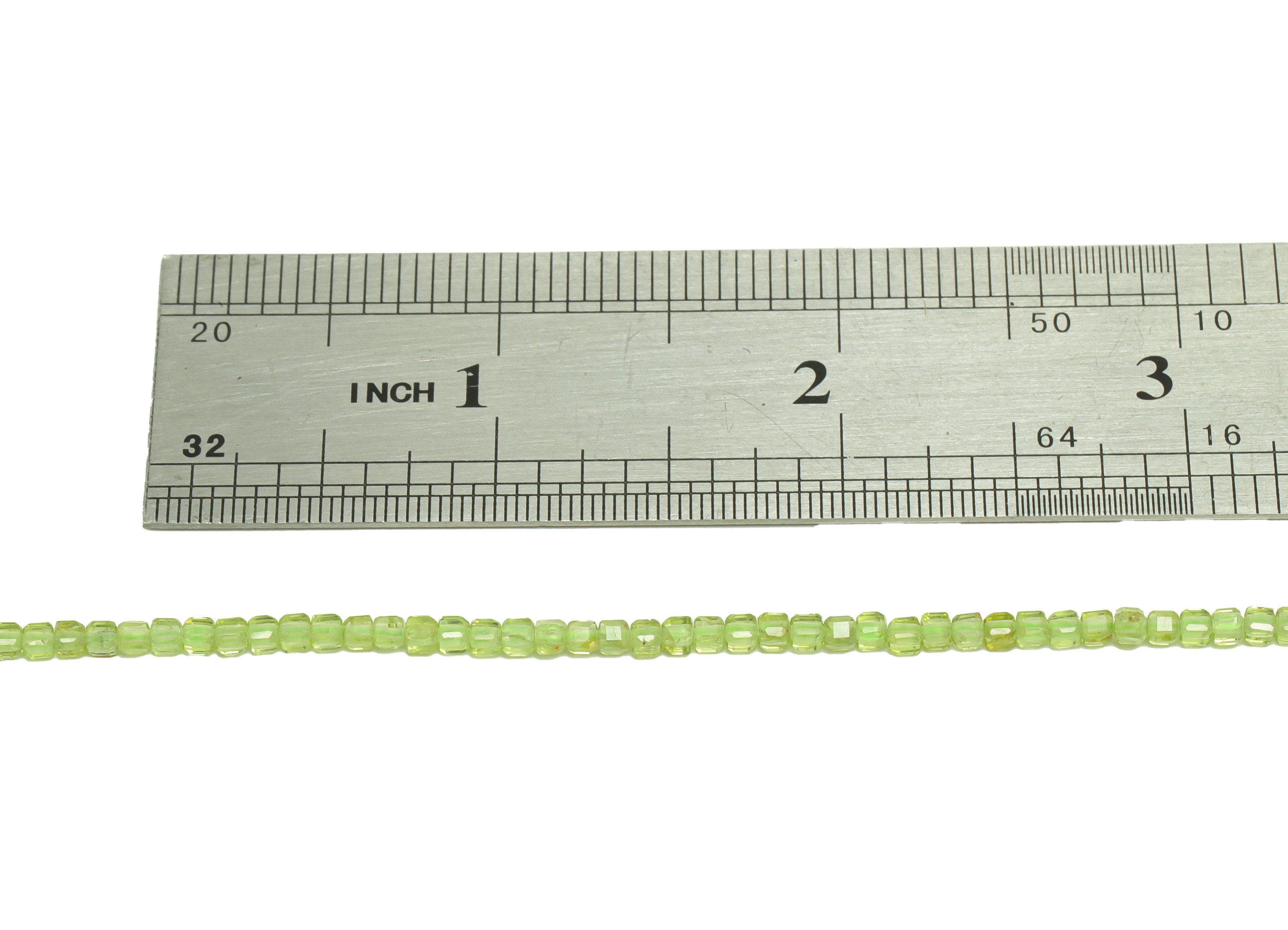 3mm Green Peridot Cube Beads - Natural Stone Beads - Gemstone Green Peridot Beads - 15.5 "/ Strand Cube Beads - Crystal Beads - NS2081 - DOMEDBAZAAR