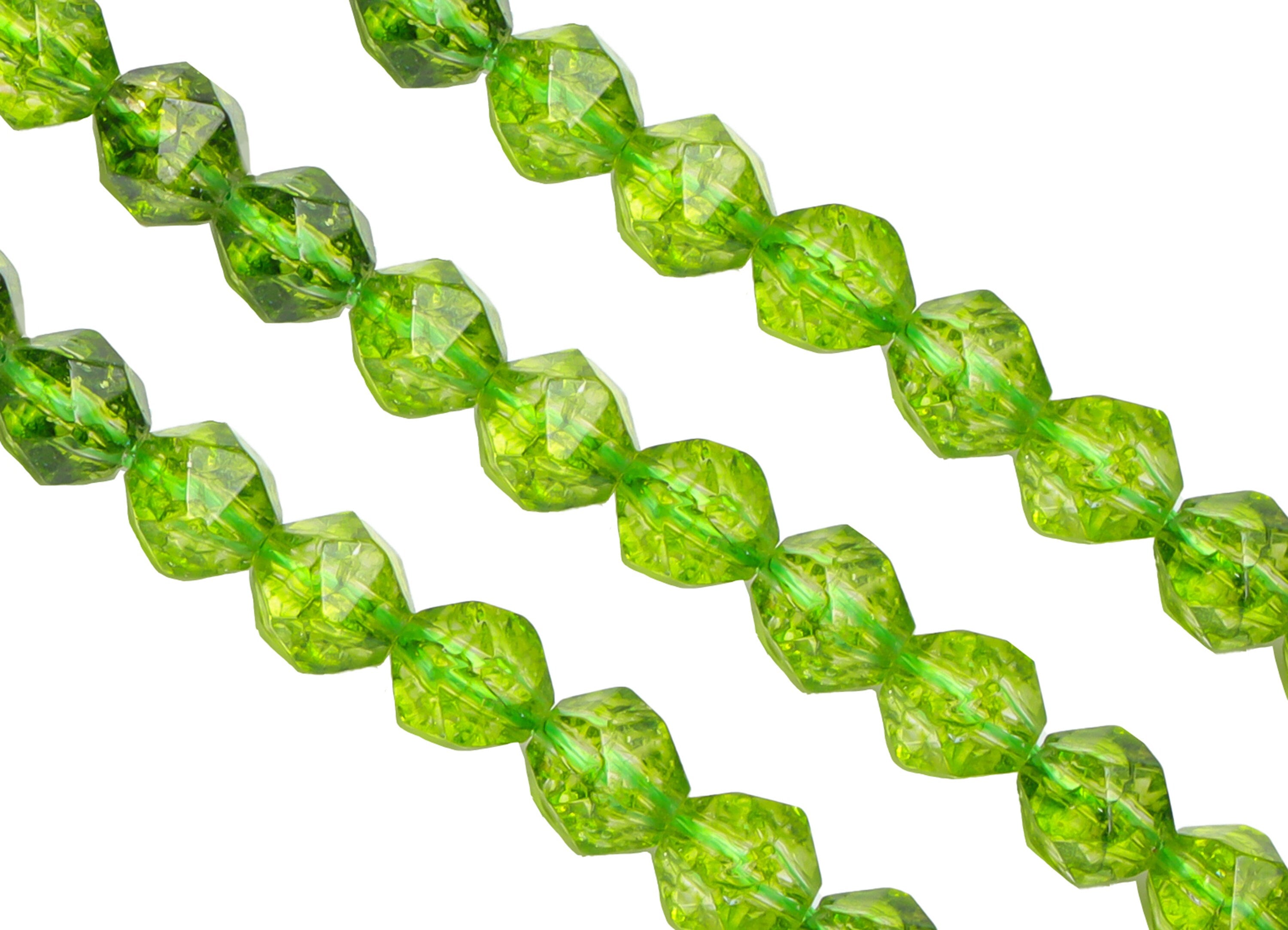 6mm Green Peridot Round Beads - Natural Stone Beads - Gemstone Green Prehnite - 15.5 "/ Strand Faceted Bicone Beads - Crystal Beads - NS2036 - DOMEDBAZAAR