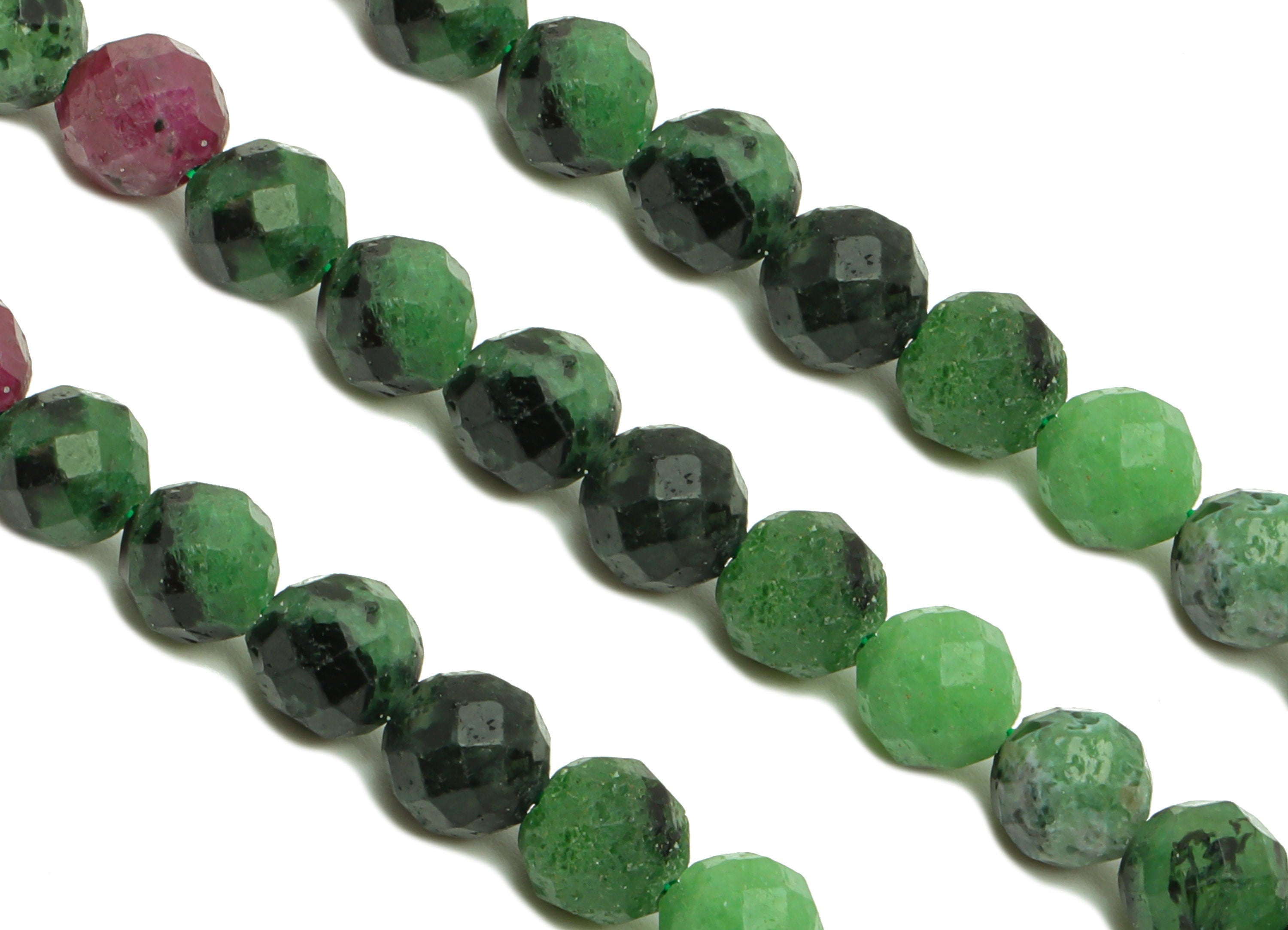 5.5mm Green Ruby Round Beads - Natural Stone Beads - Gemstone Green Ruby Beads - 15.5 "/ Strand Faceted Round Beads - Crystal Beads- NS2090 - DOMEDBAZAAR