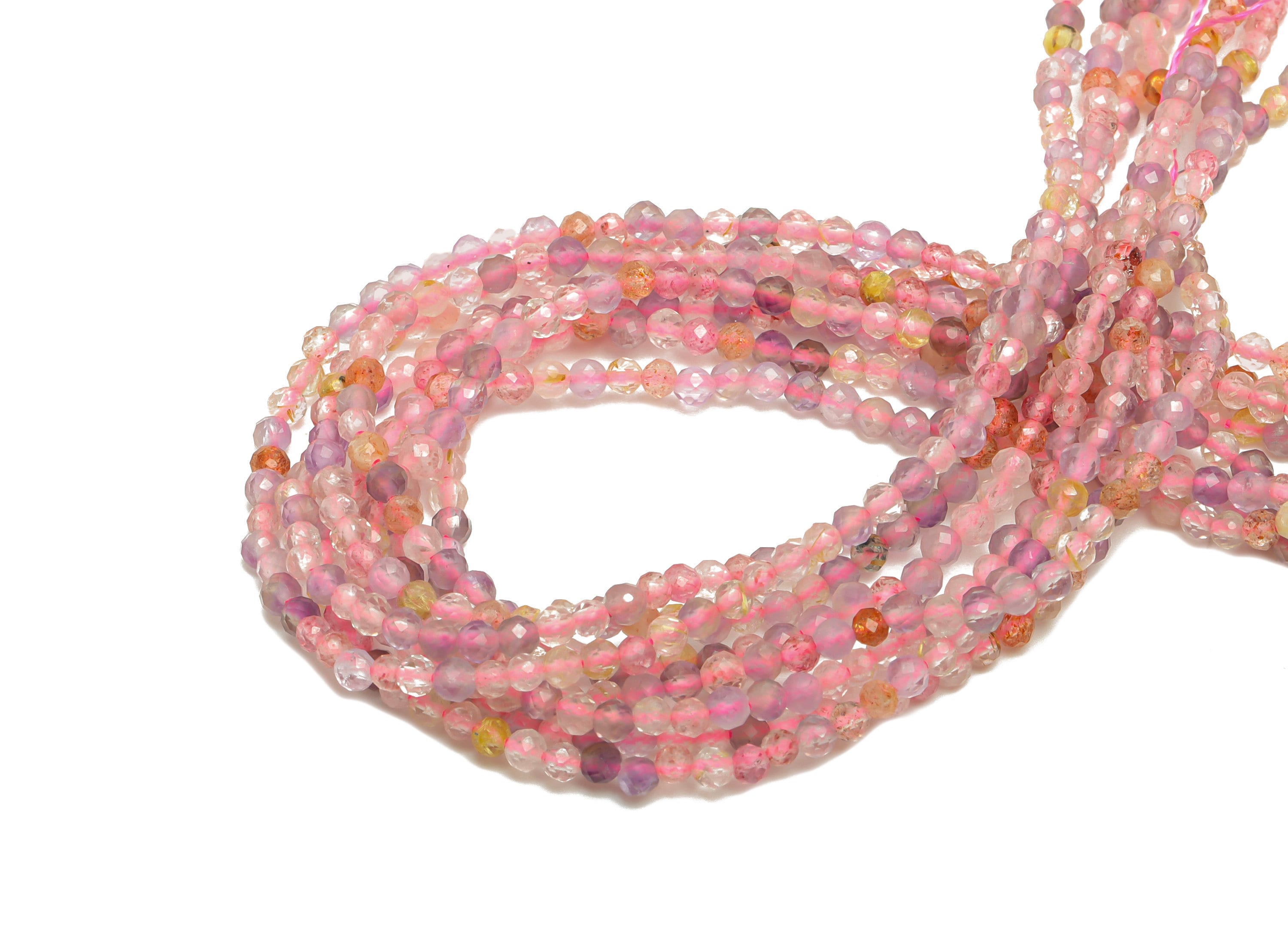 2mm Rose Quartz Round Beads - Natural Stone Beads - Gemstone Rose Quartz Beads - 15.5 "/ Strand Faceted Round Beads - Crystal Beads- NS2058 - DOMEDBAZAAR