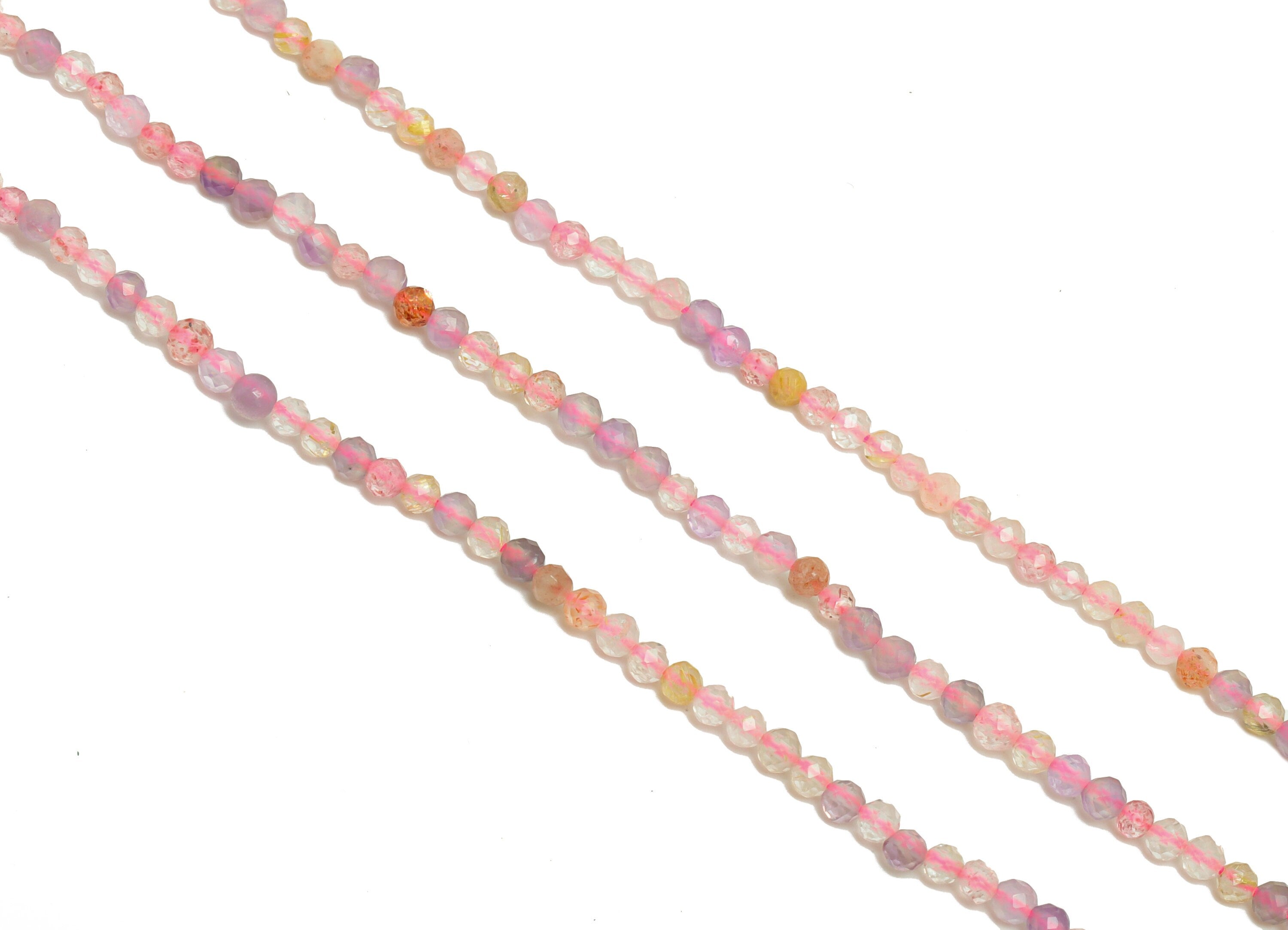 2mm Rose Quartz Round Beads - Natural Stone Beads - Gemstone Rose Quartz Beads - 15.5 "/ Strand Faceted Round Beads - Crystal Beads- NS2058 - DOMEDBAZAAR