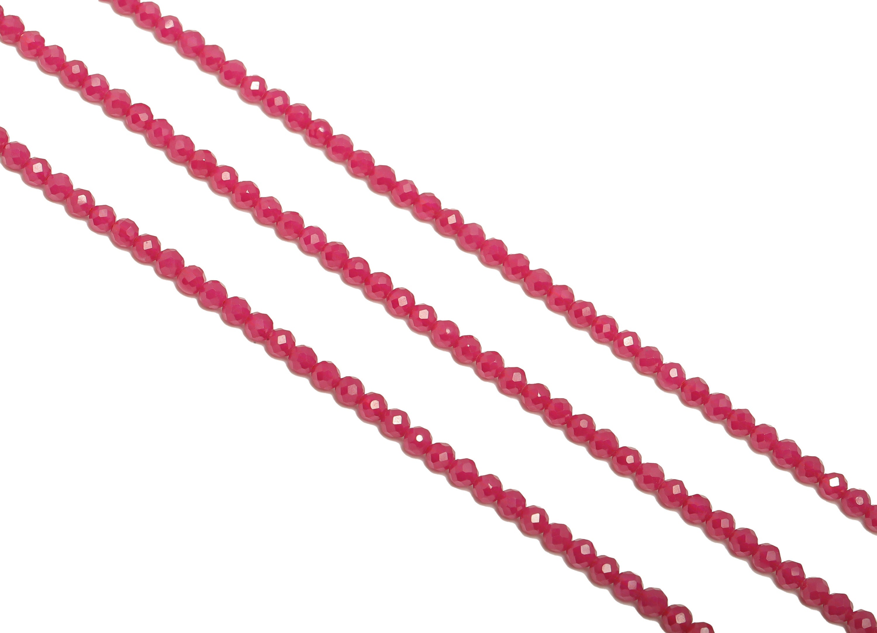 3mm Red Corundum Round Beads - Crystal Beads - Gemstone Red Corundum Beads - 15.5 "/ Strand Faceted Round Beads - Corundum Bead- NS2052 - DOMEDBAZAAR