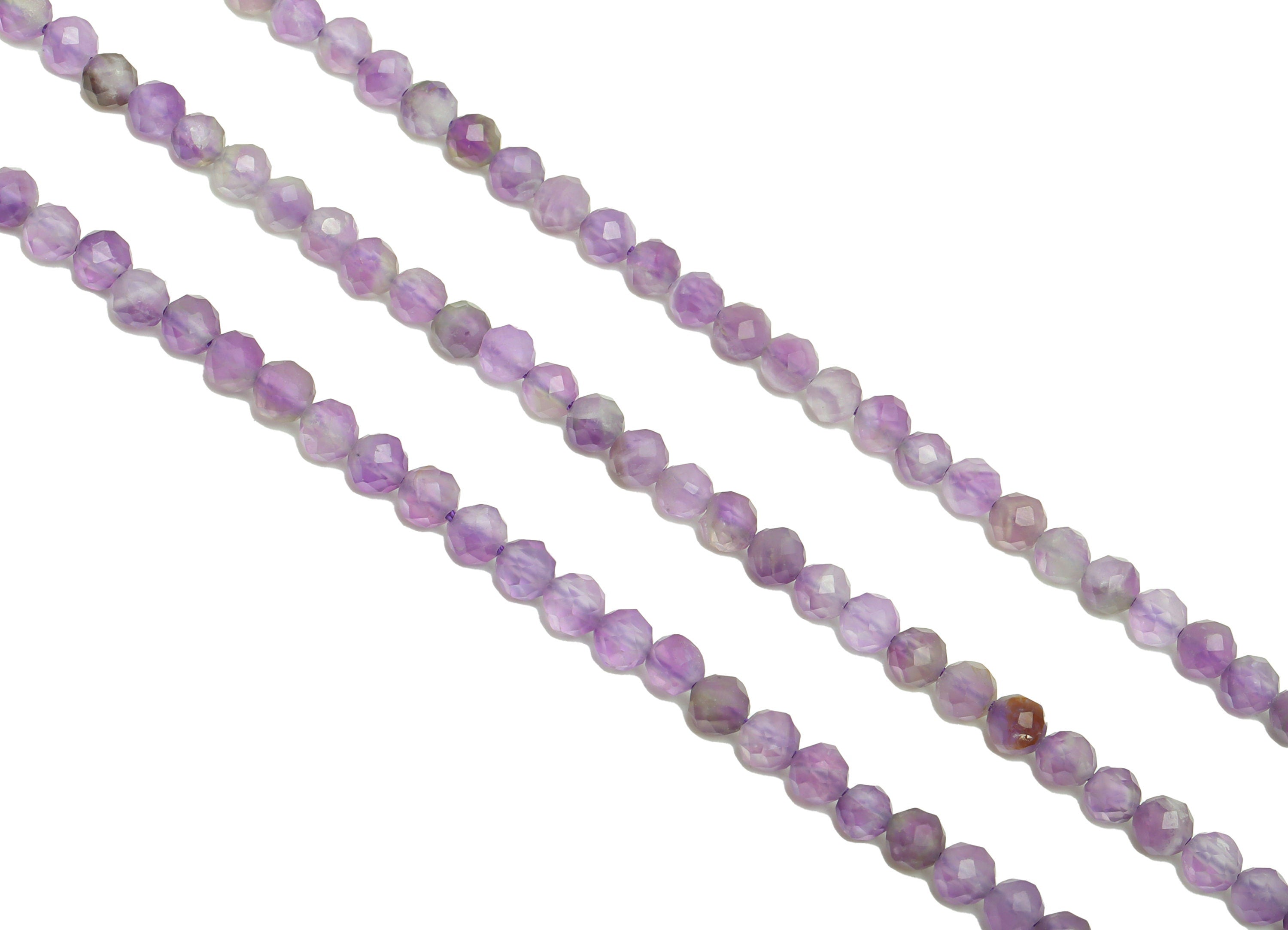 4.3mm Purple Amethyst Round Beads - Gemstone Beads - Natural Stone Beads - Crystal Beads - Amethyst Beads - 15.5 "/ Strand - NS2054 - DOMEDBAZAAR