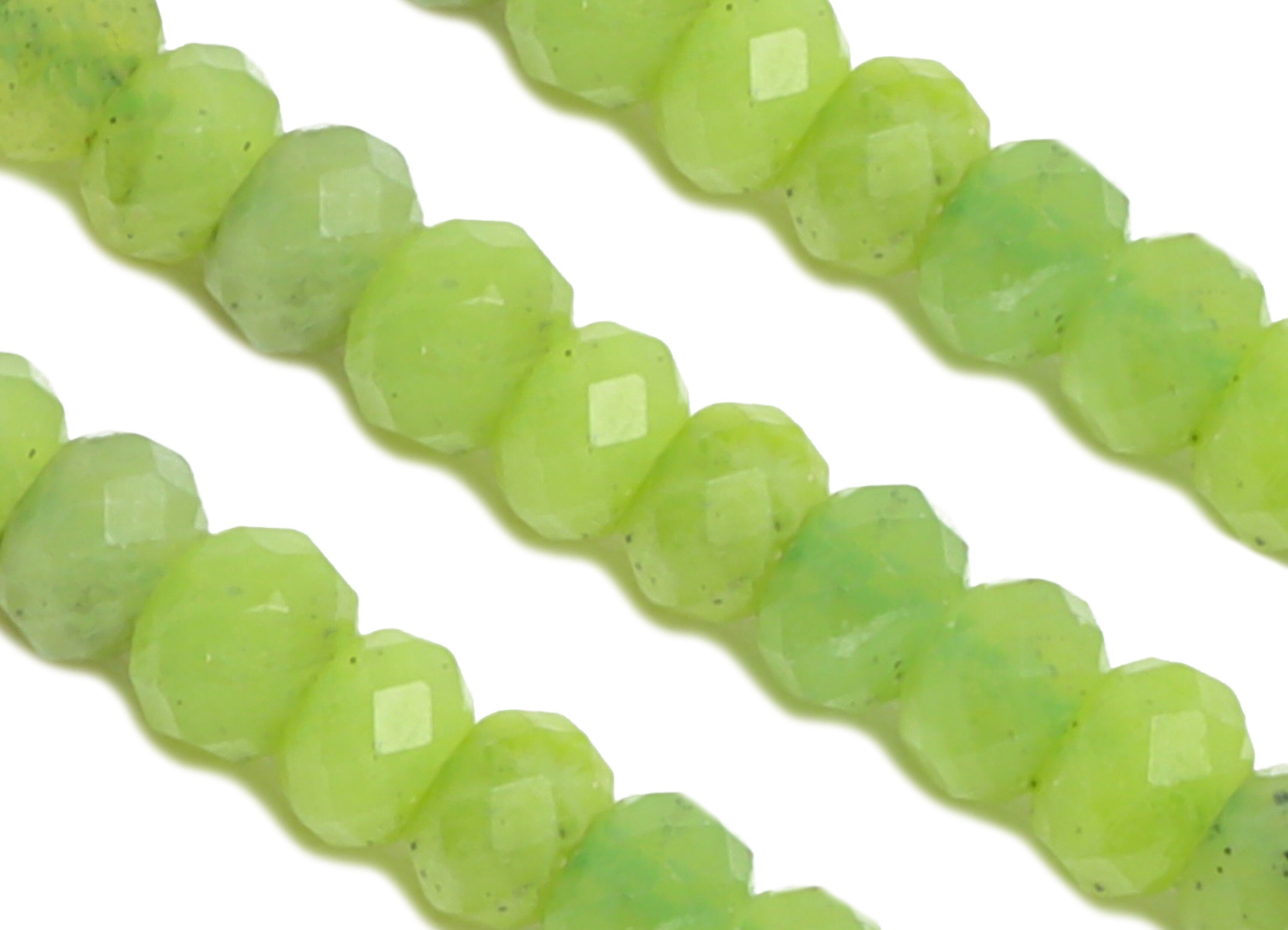 3mm Jade Rondelle Beads - Stone Crystal - Gemstone Canadian Jade Beads - 15.5 "/ Strand Faceted Round Beads 3 mm - Stone Beads - NS2026 - DOMEDBAZAAR