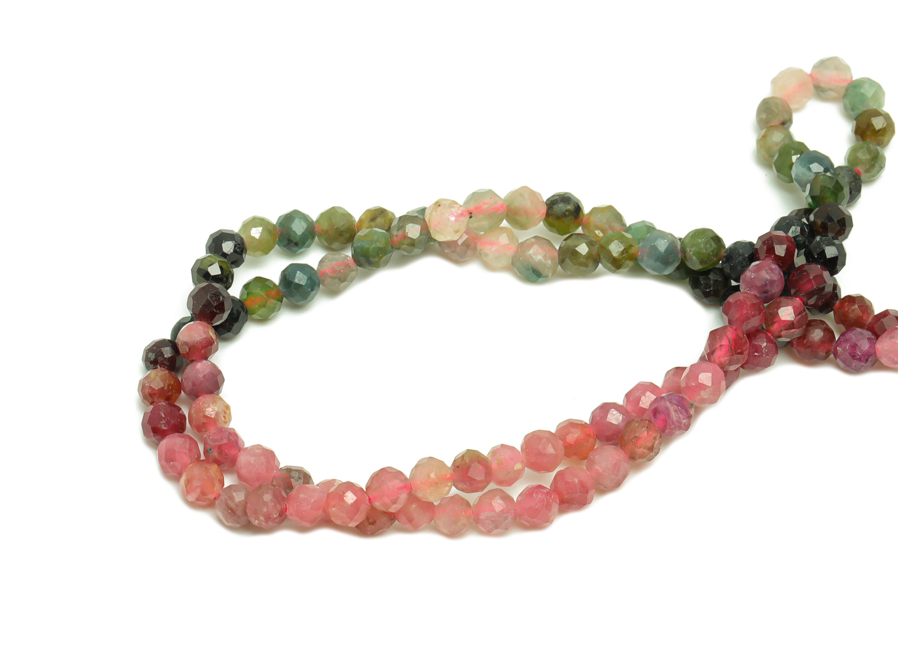 3.5mm Tourmaline Round Beads - Natural Stone Crystal - Gemstone Tourmaline Beads - 15.5 "/ Strand Faceted Round Beads - Stone Beads - NS2082 - DOMEDBAZAAR