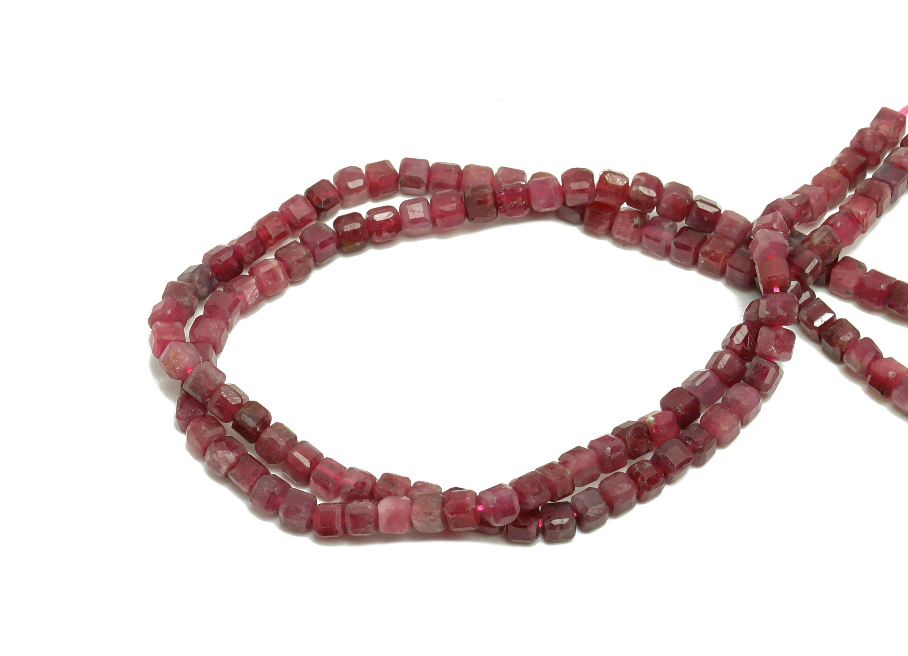 3mm Tourmaline Cube Beads - Natural Stone Crystal - Gemstone Purple Tourmaline Bead - 15.5 "/ Strand Faceted Cube Beads - Stone Bead -NS2032 - DOMEDBAZAAR
