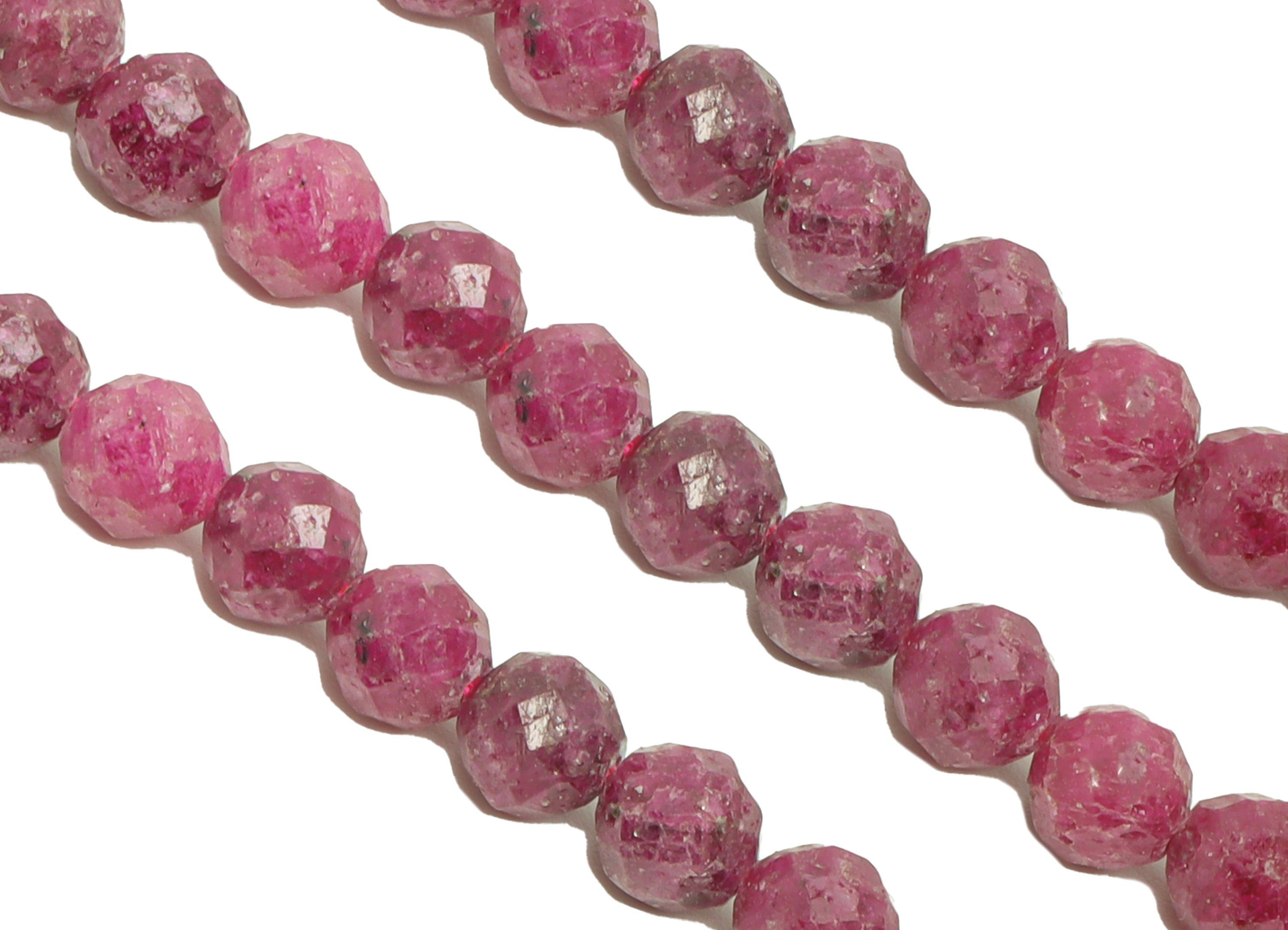5mm Ruby Round Beads - Natural Stone Crystal - Gemstone Purple Ruby Beads - 15.5 "/ Strand Faceted Round Beads - Stone Beads - NS2041 - DOMEDBAZAAR
