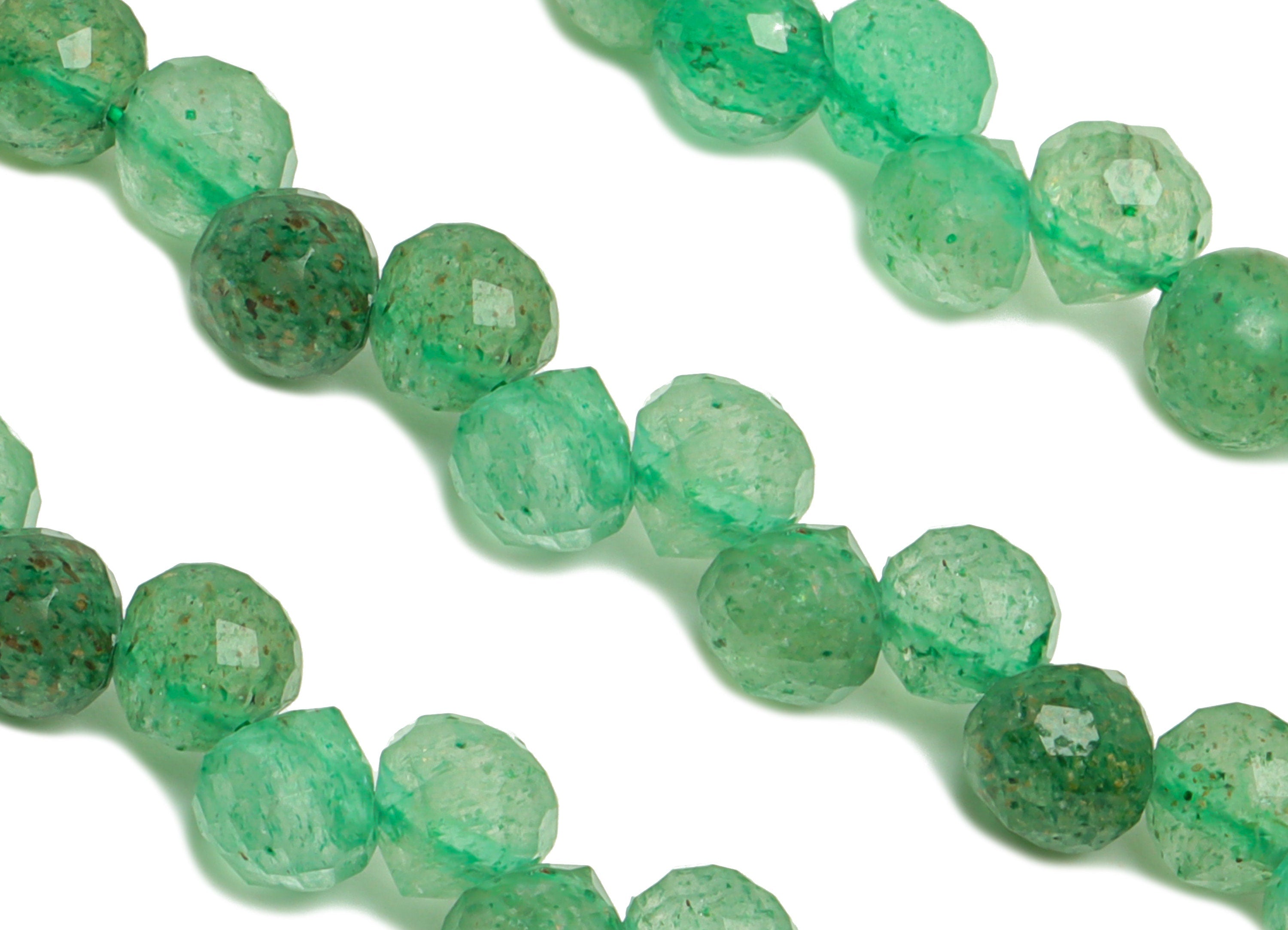 5.3mm Green Strawberry Crystal Round Beads - Crystal Beads - Gemstone Green Strawberry Beads - 15.5 "/ Strand Faceted Round Beads - NS2071 - DOMEDBAZAAR