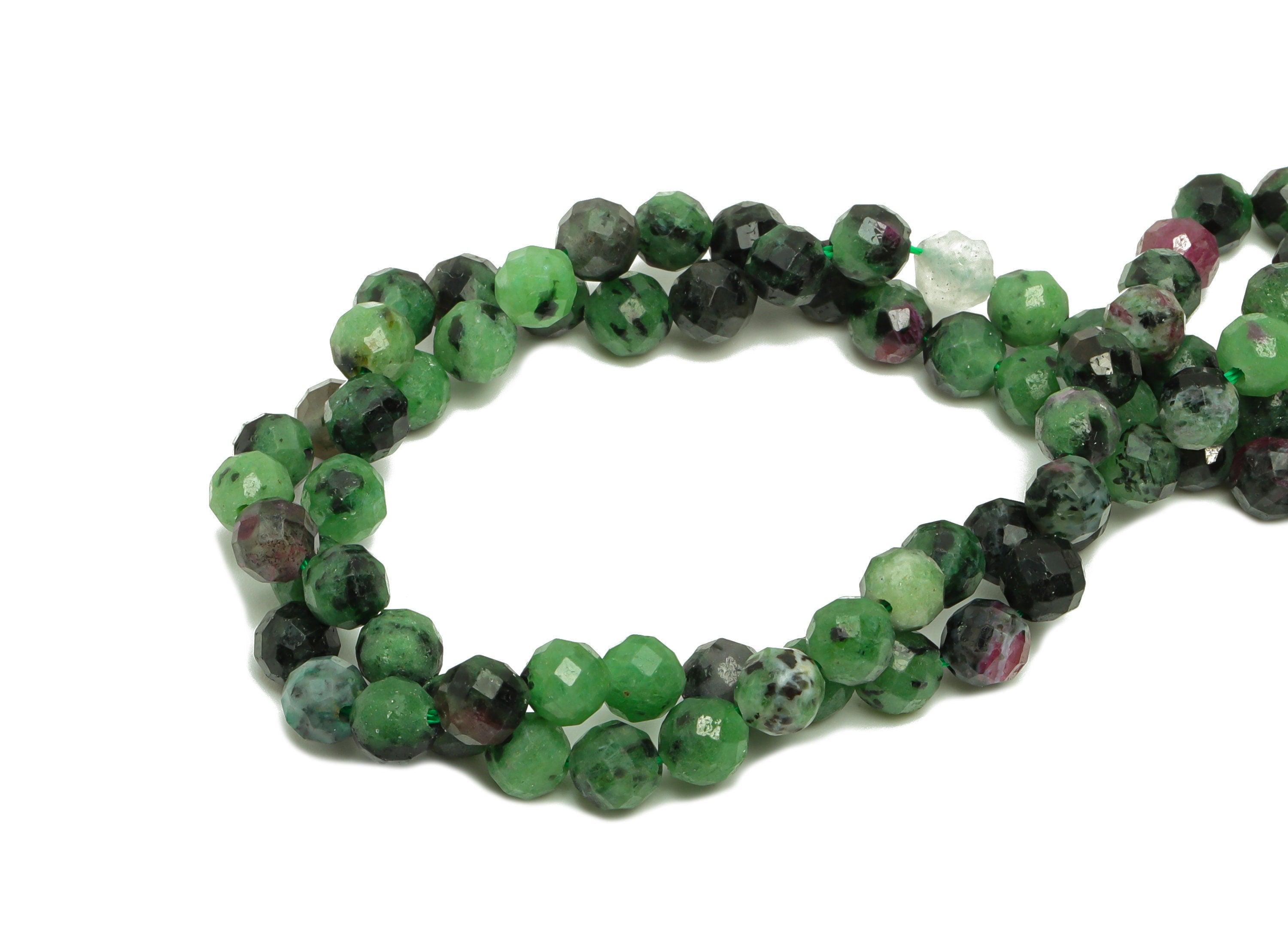 5.5mm Green Ruby Round Beads - Natural Stone Beads - Gemstone Green Ruby Beads - 15.5 "/ Strand Faceted Round Beads - Crystal Beads- NS2090 - DOMEDBAZAAR